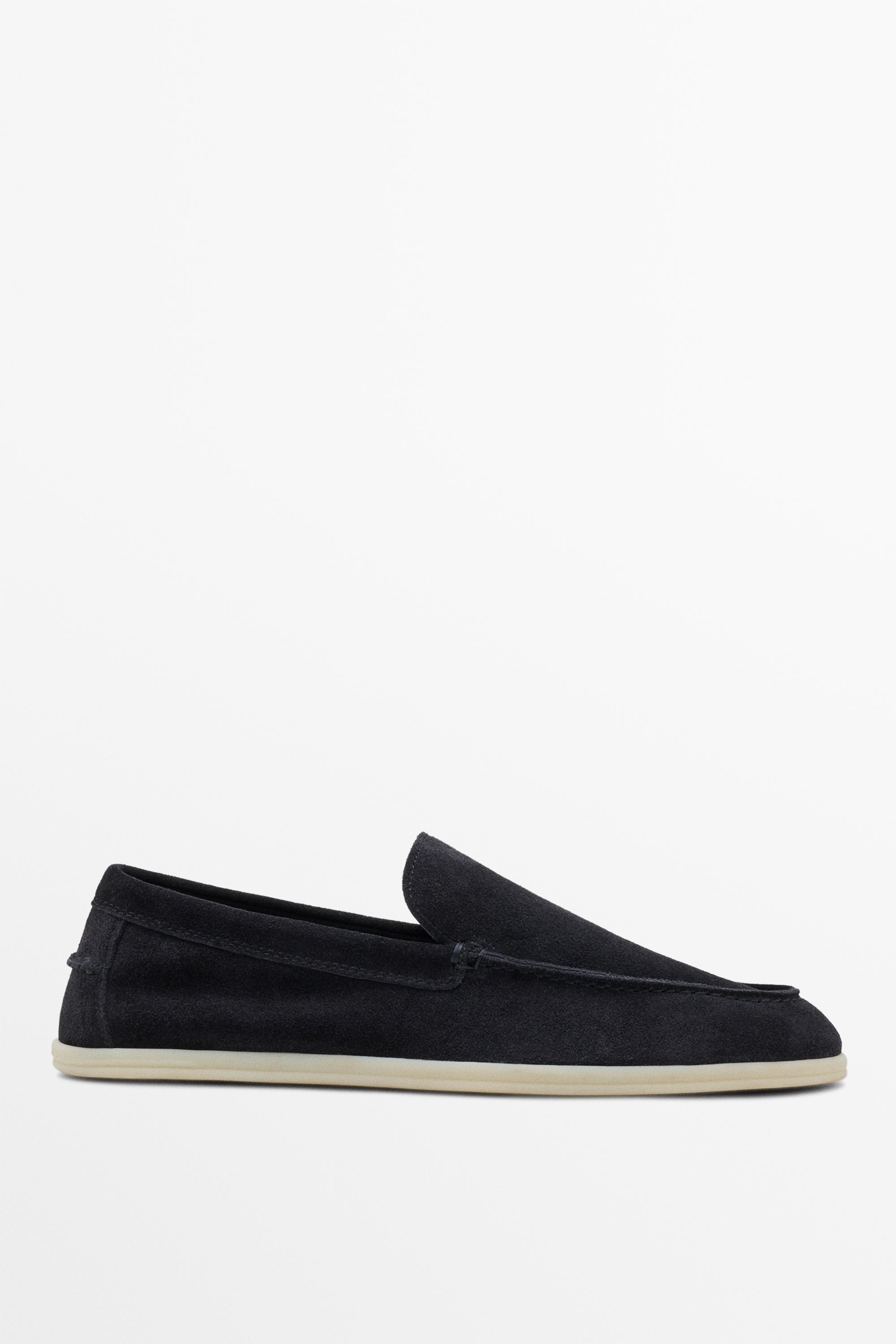 Soft split leather loafers