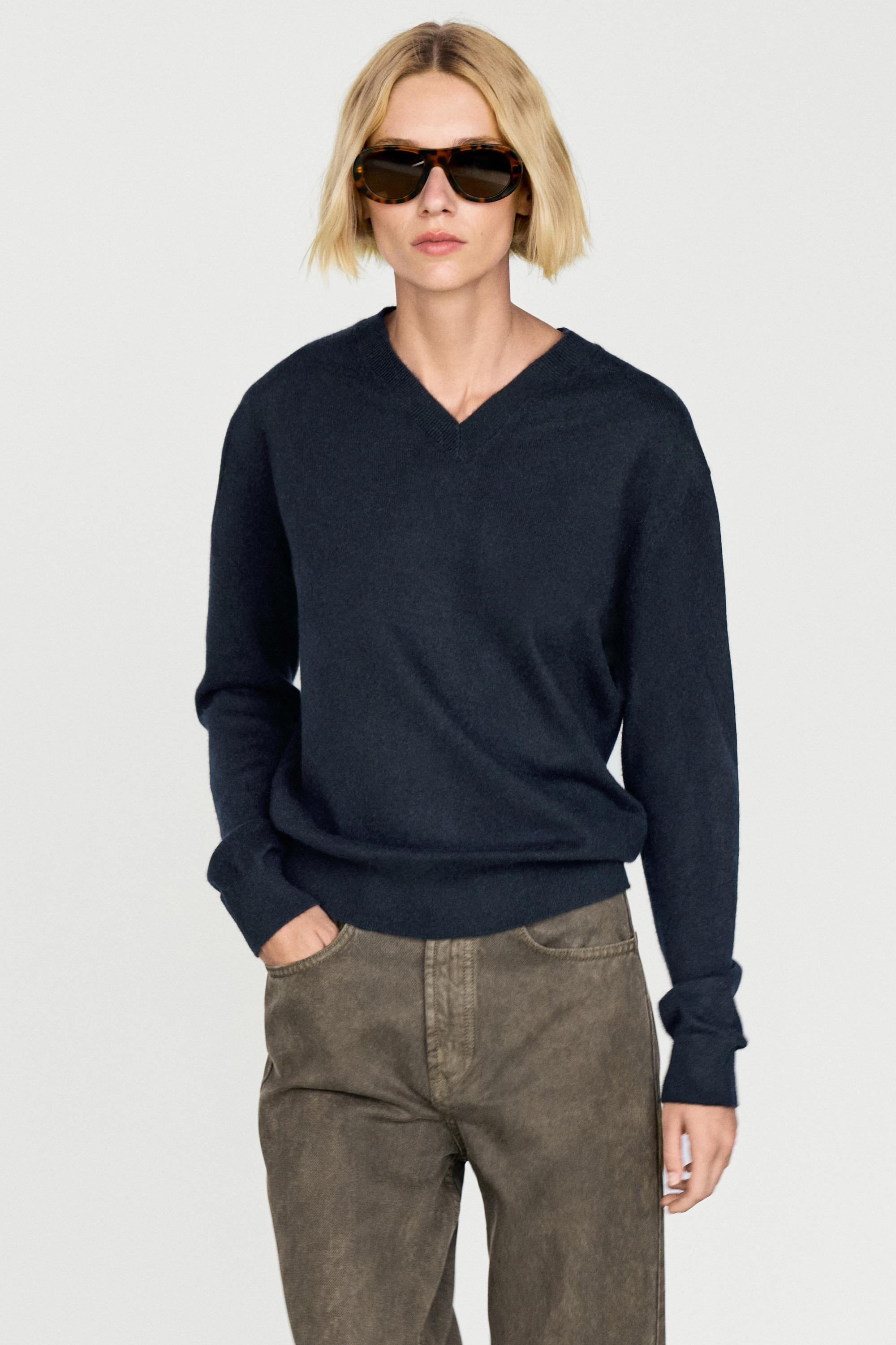 100% cashmere knit sweater