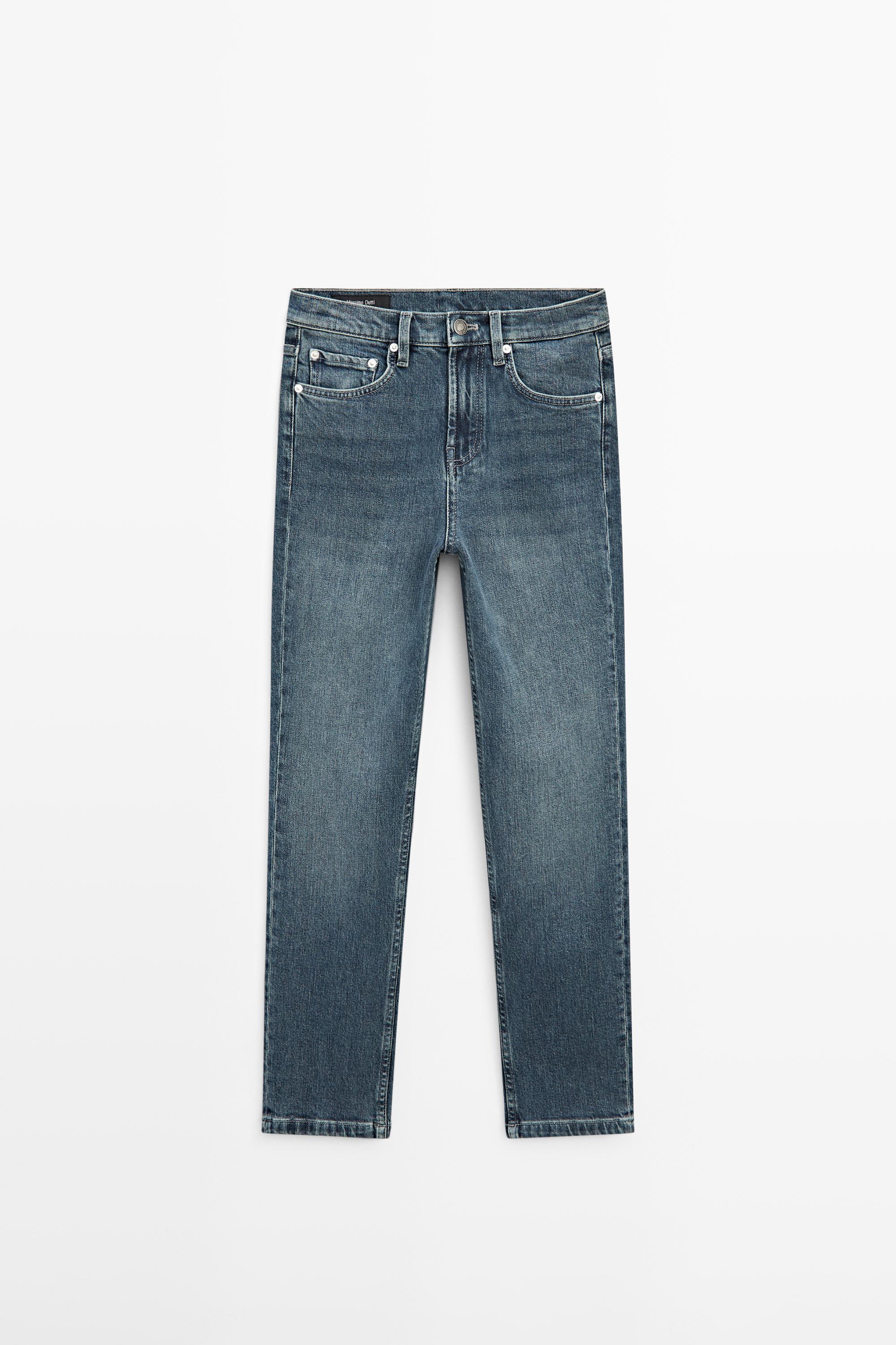 Mid-rise cropped slim fit jeans