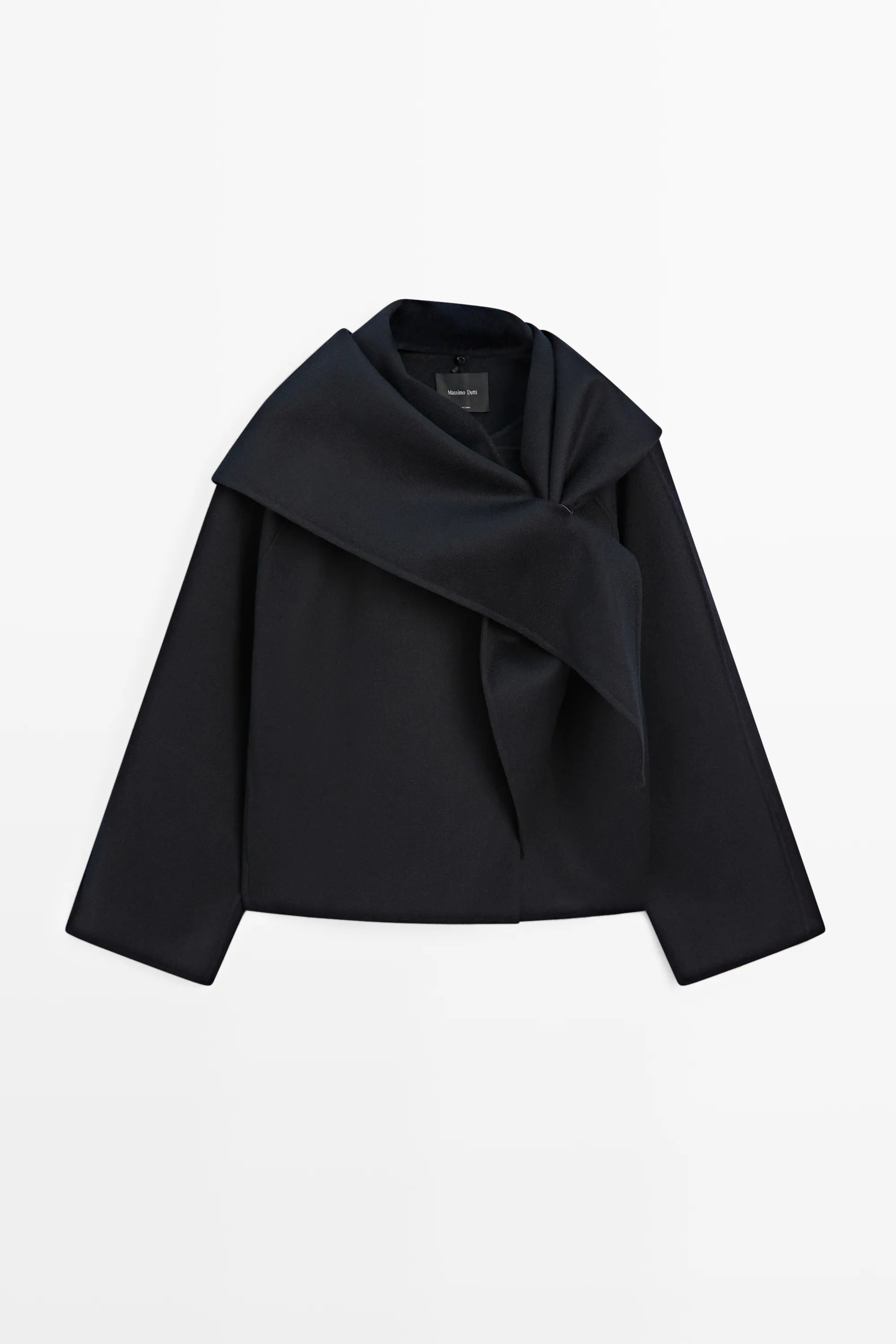 Short coat with scarf detail