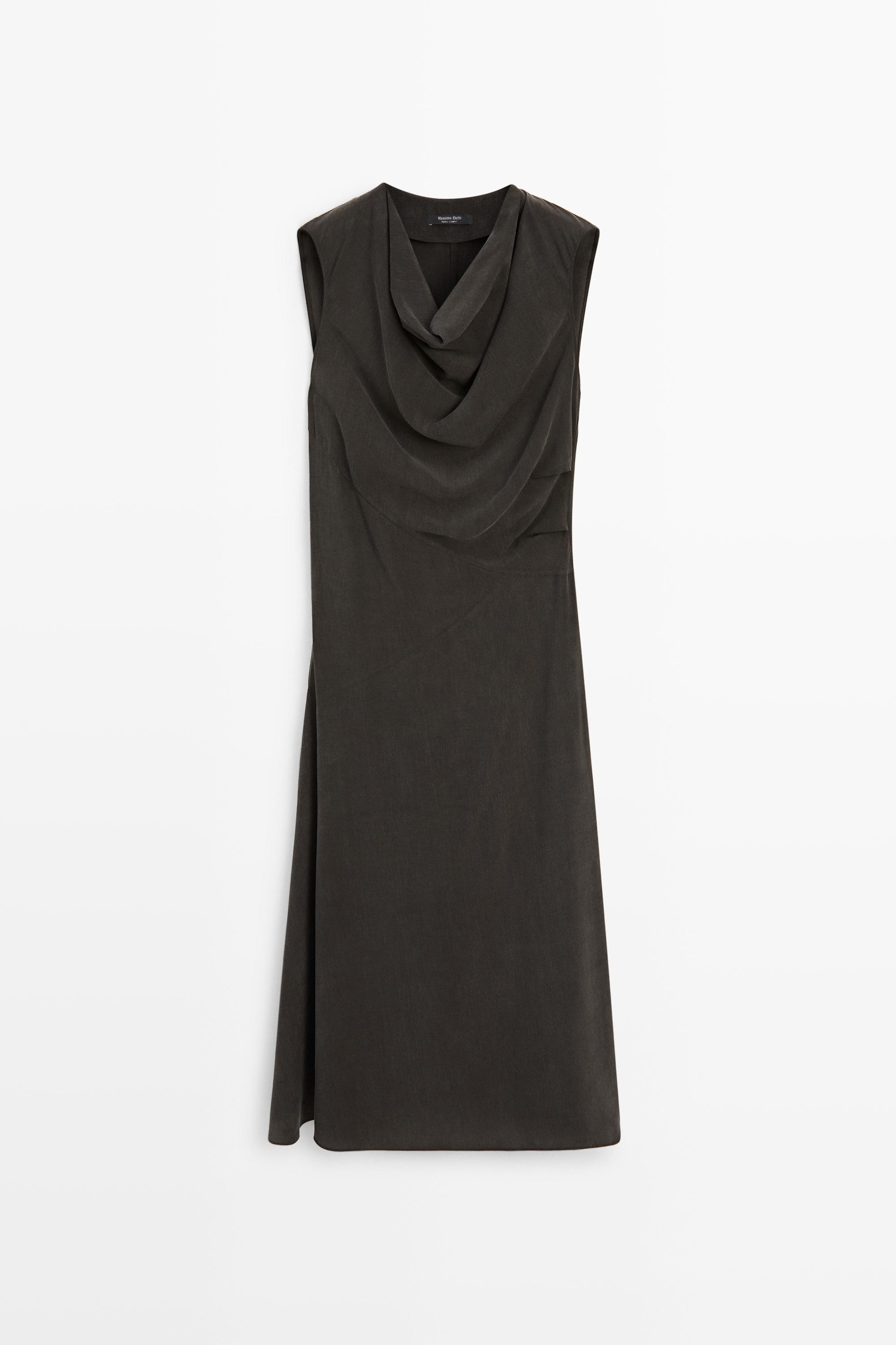 Draped detail midi dress