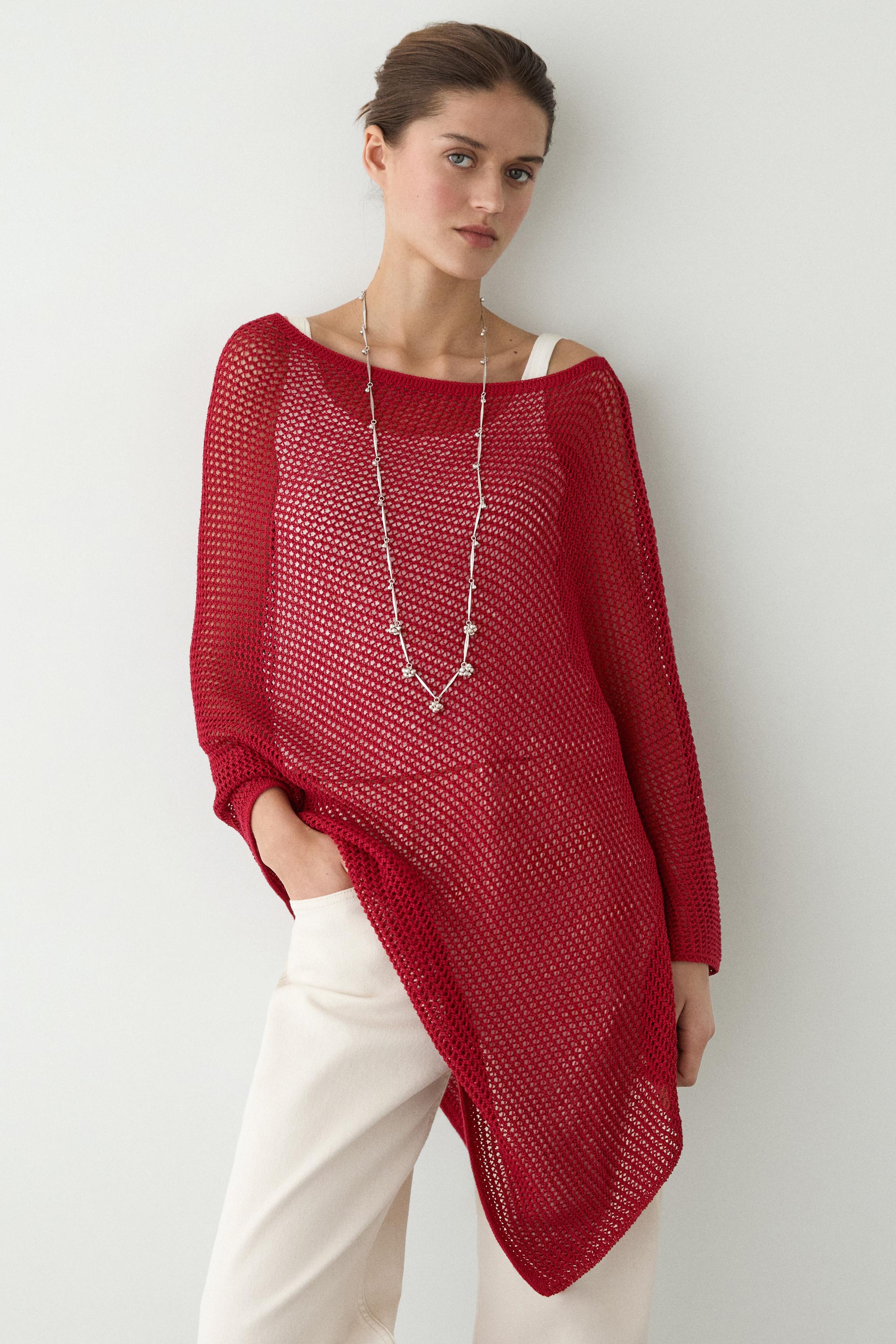 Asymmetric cotton blend cape