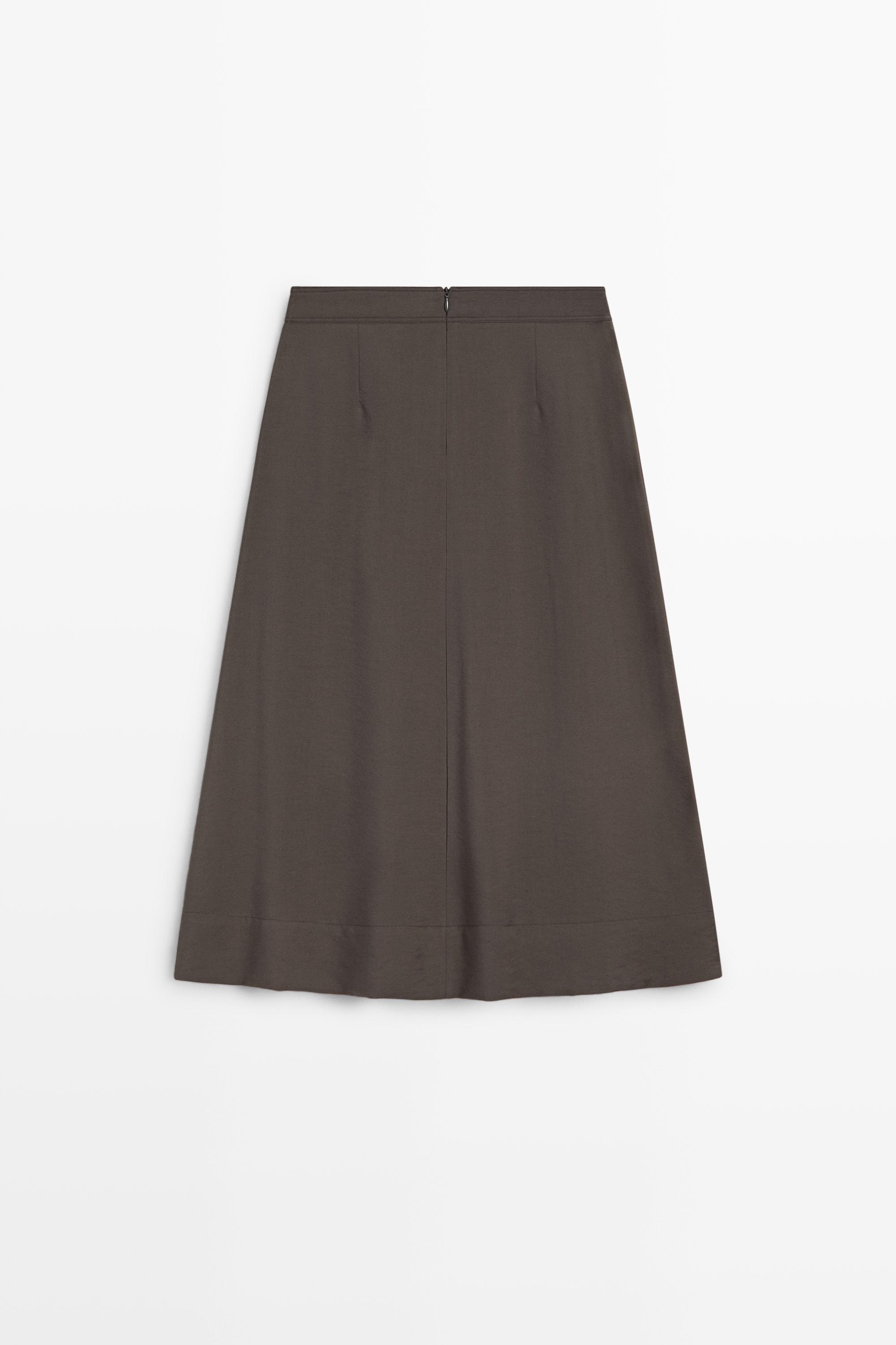 Flowing midi skirt with pleated detail