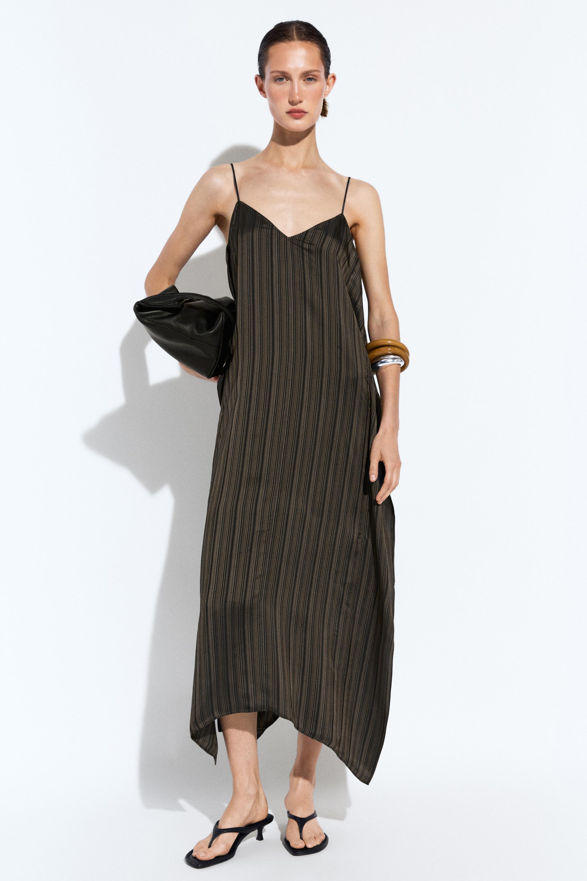 Asymmetrical flowing midi dress