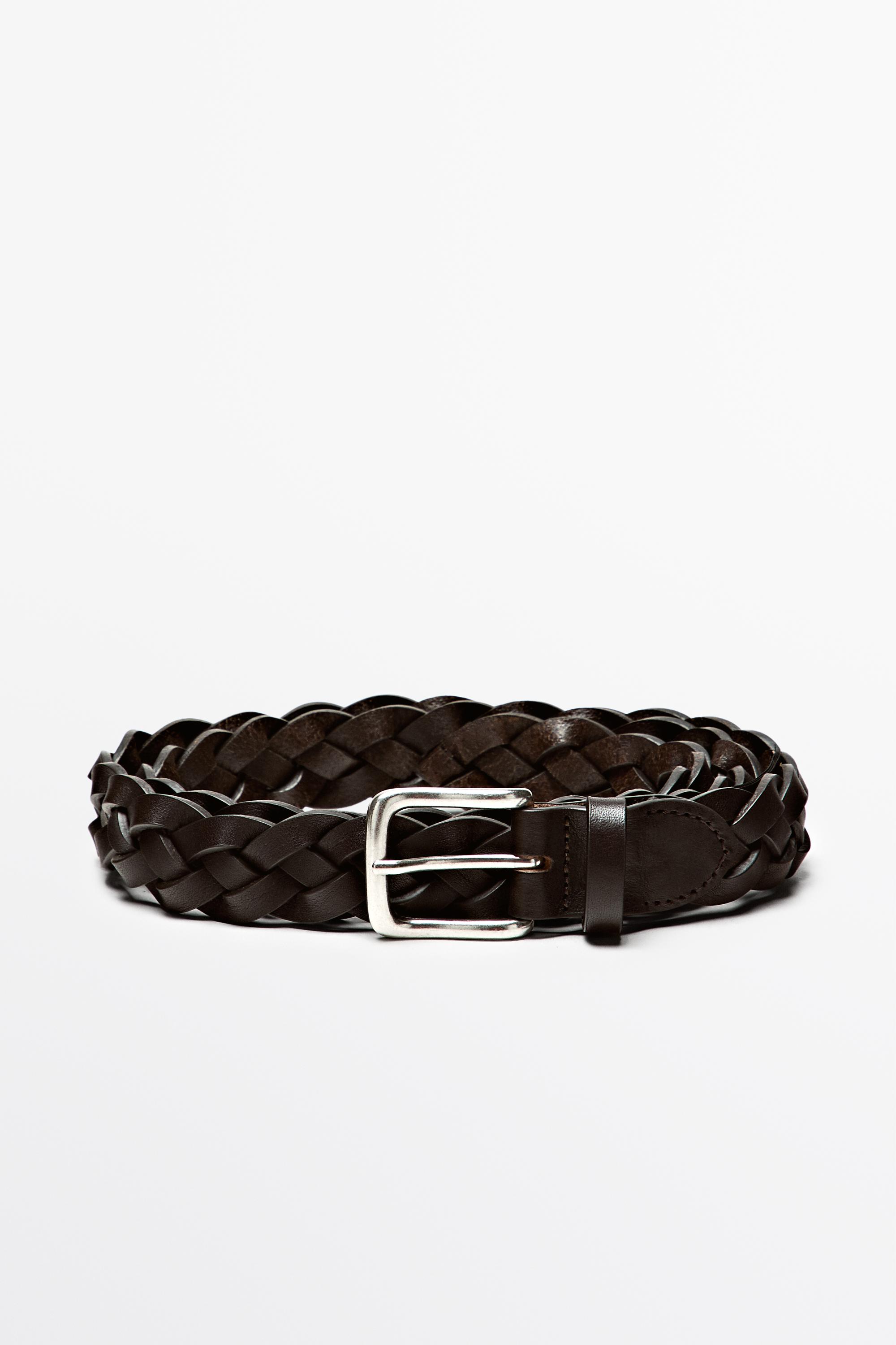 Braided nappa leather belt