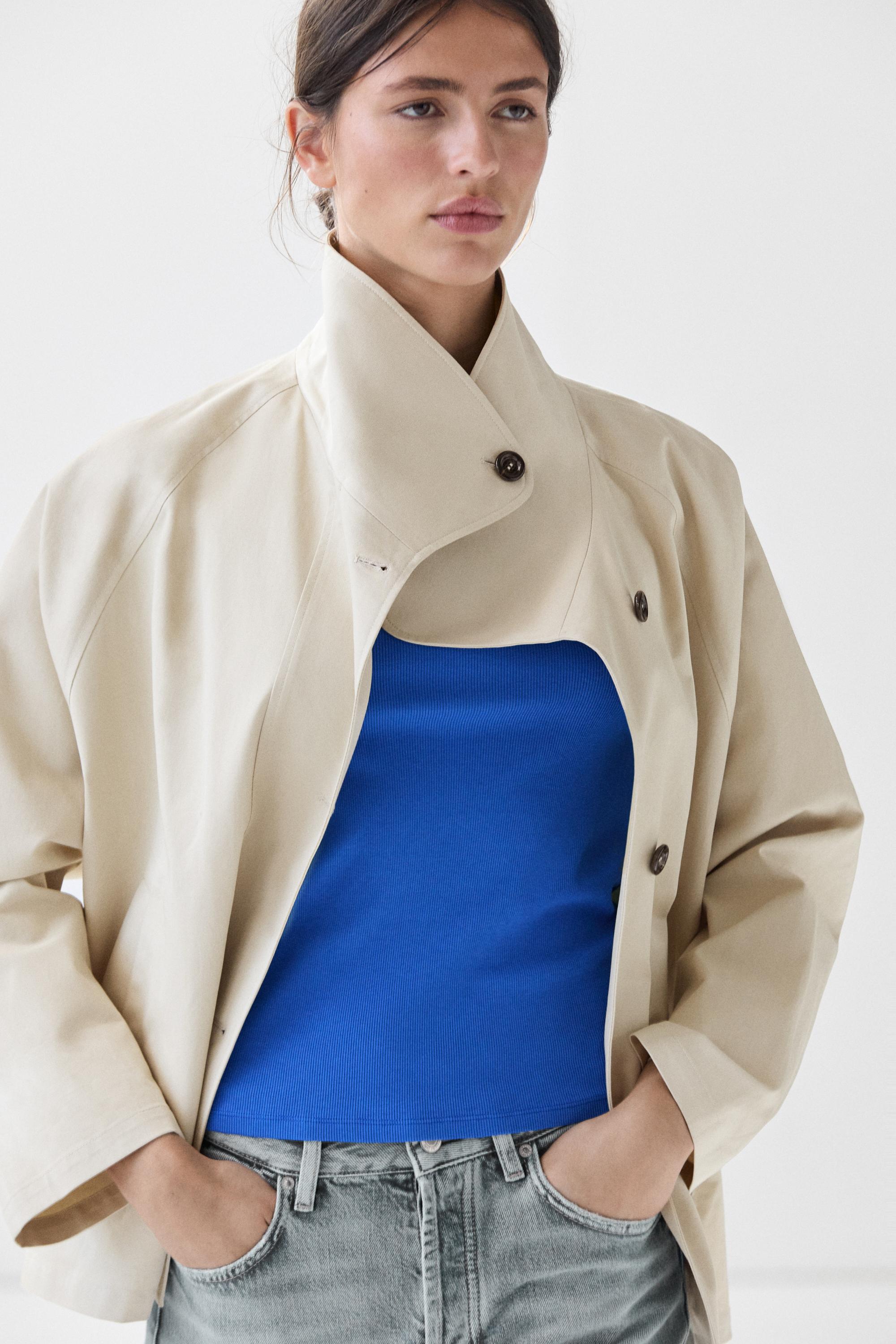 100% cotton cape jacket