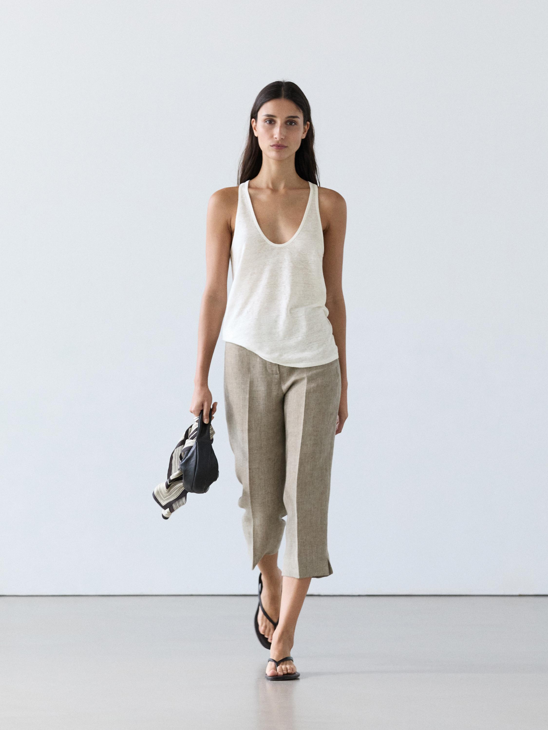 100% linen strappy top