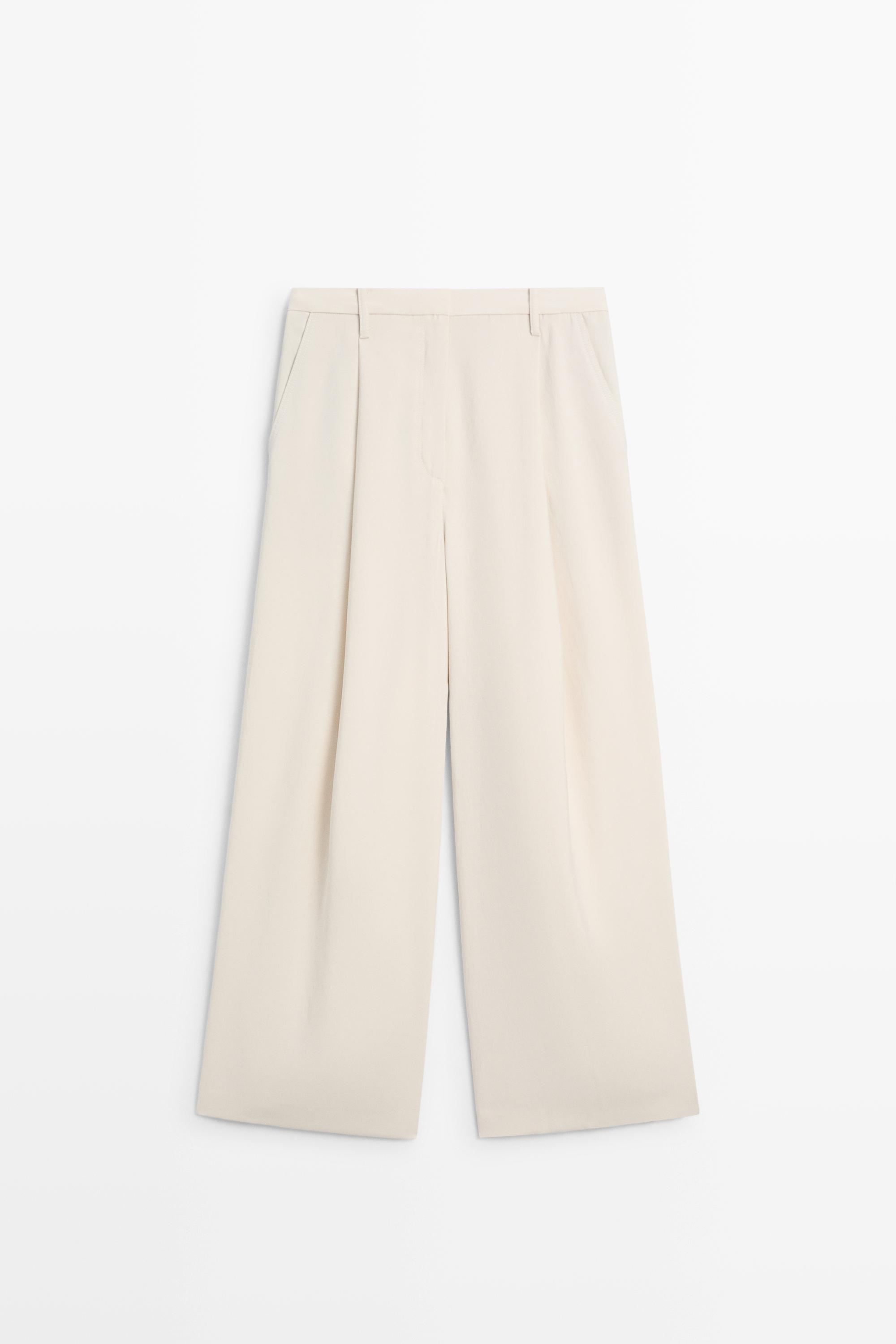 Flowing cropped wide-leg pants