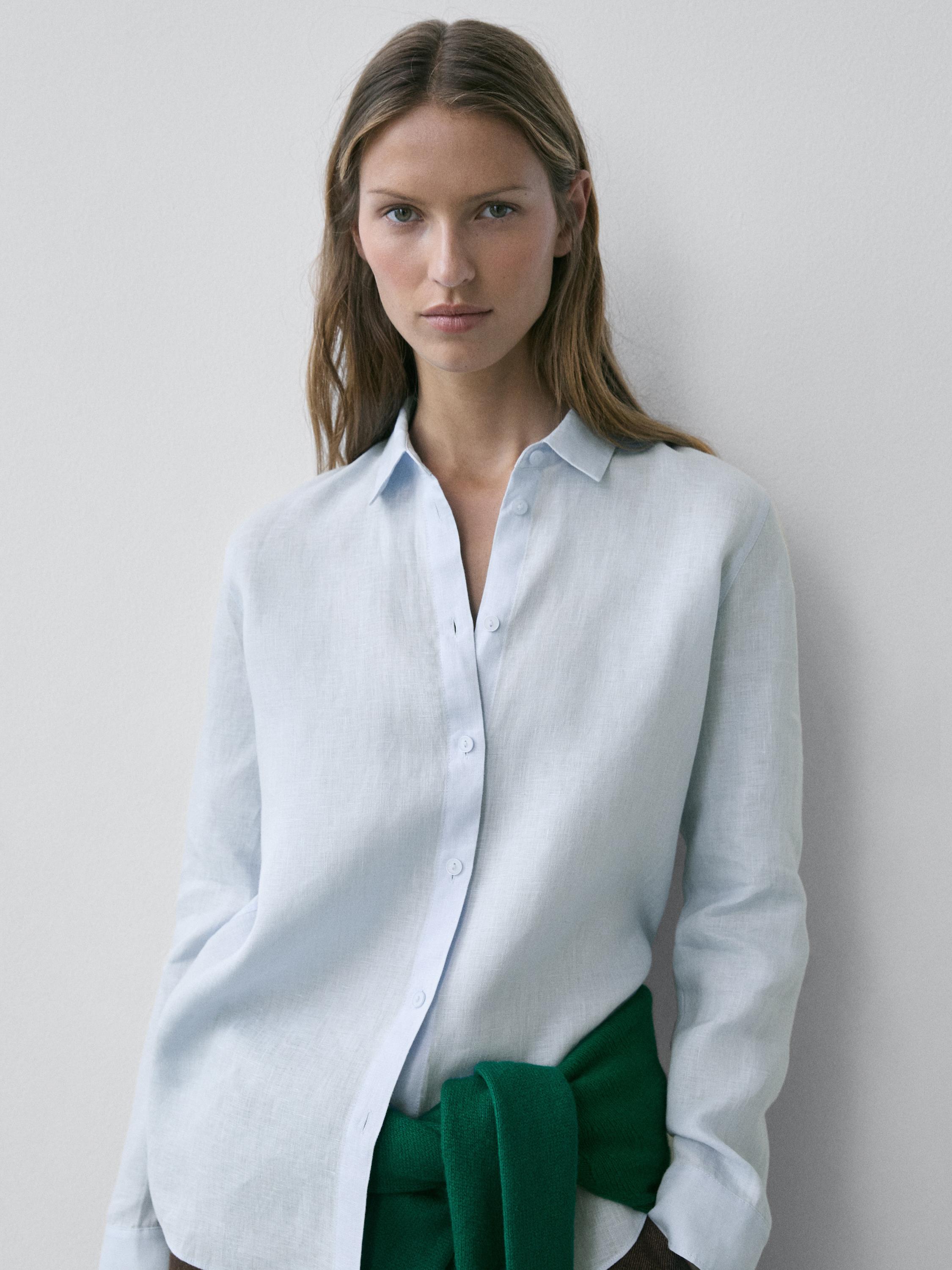 Flowing 100% linen shirt