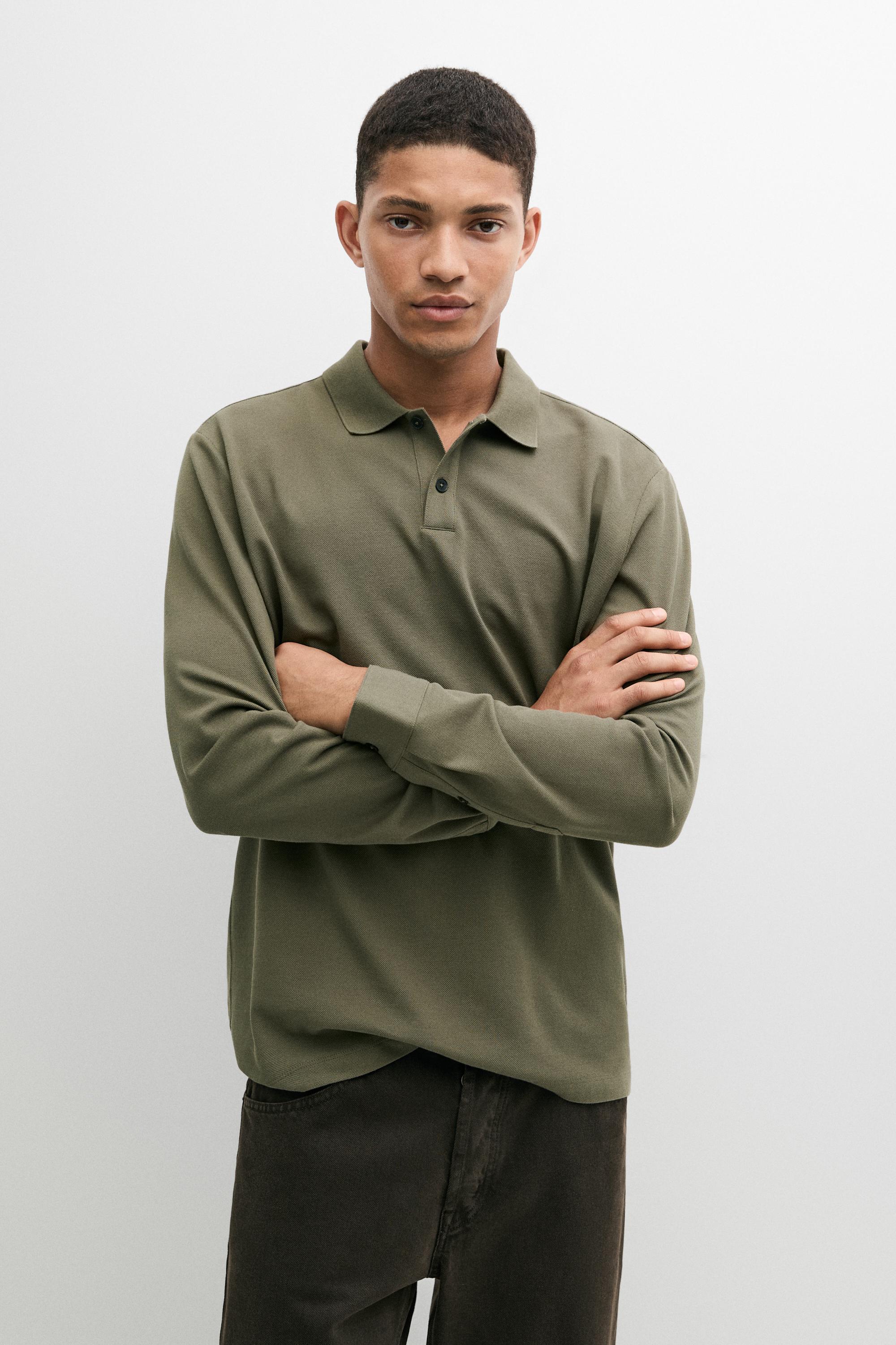 100%棉质微纹理针织 Polo 衫
