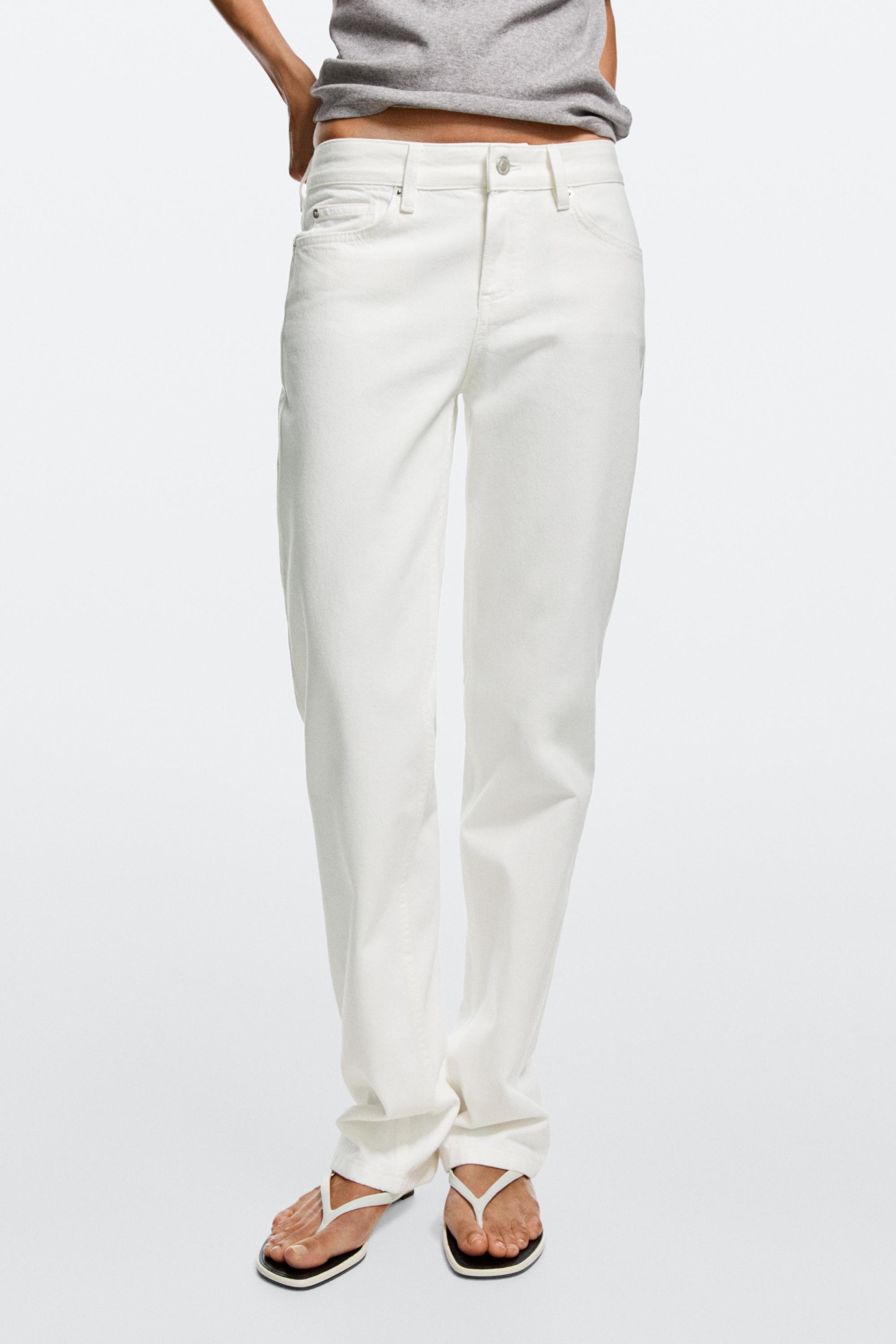 Low-rise straight-leg jeans