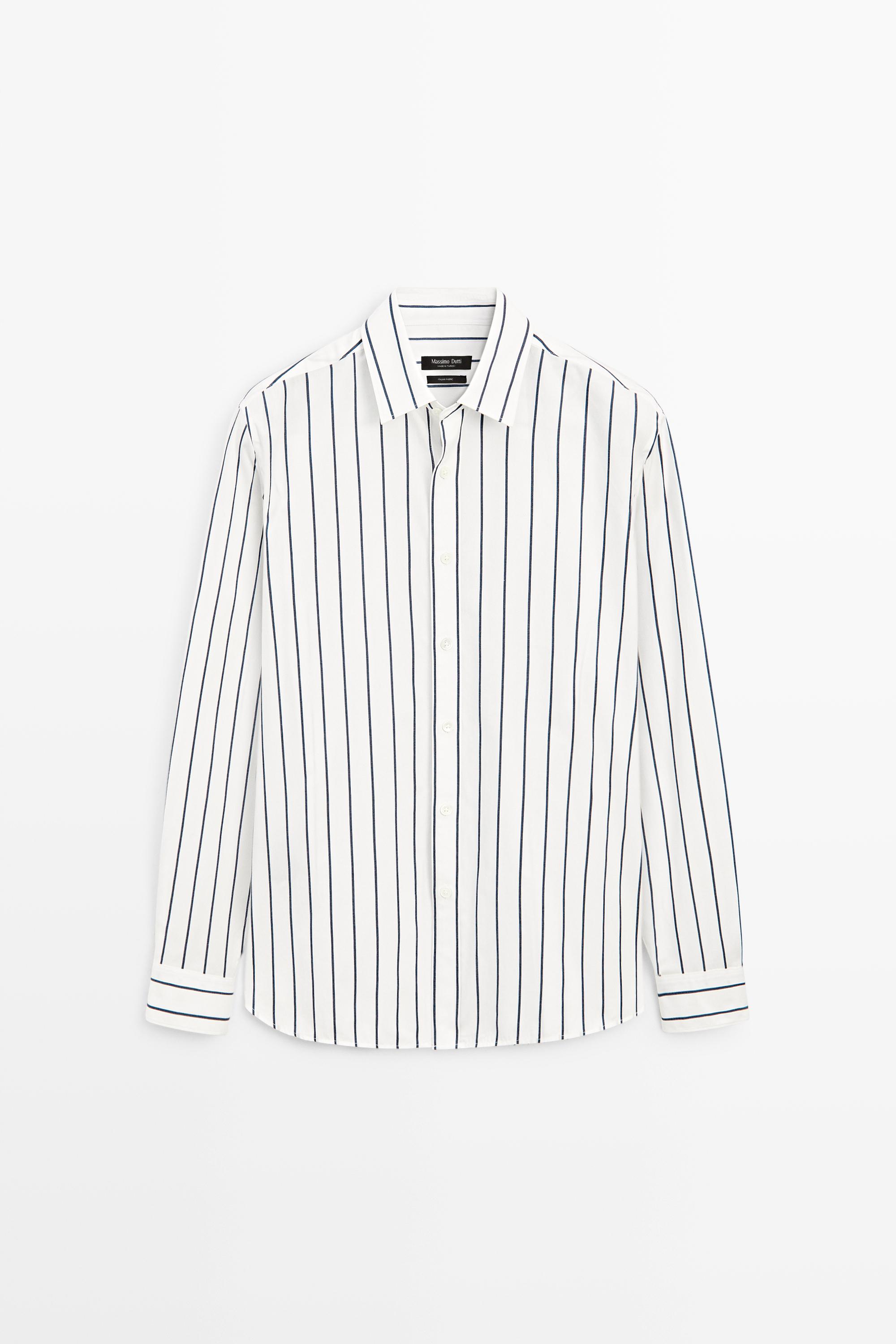 100% cotton regular fit striped shirt
