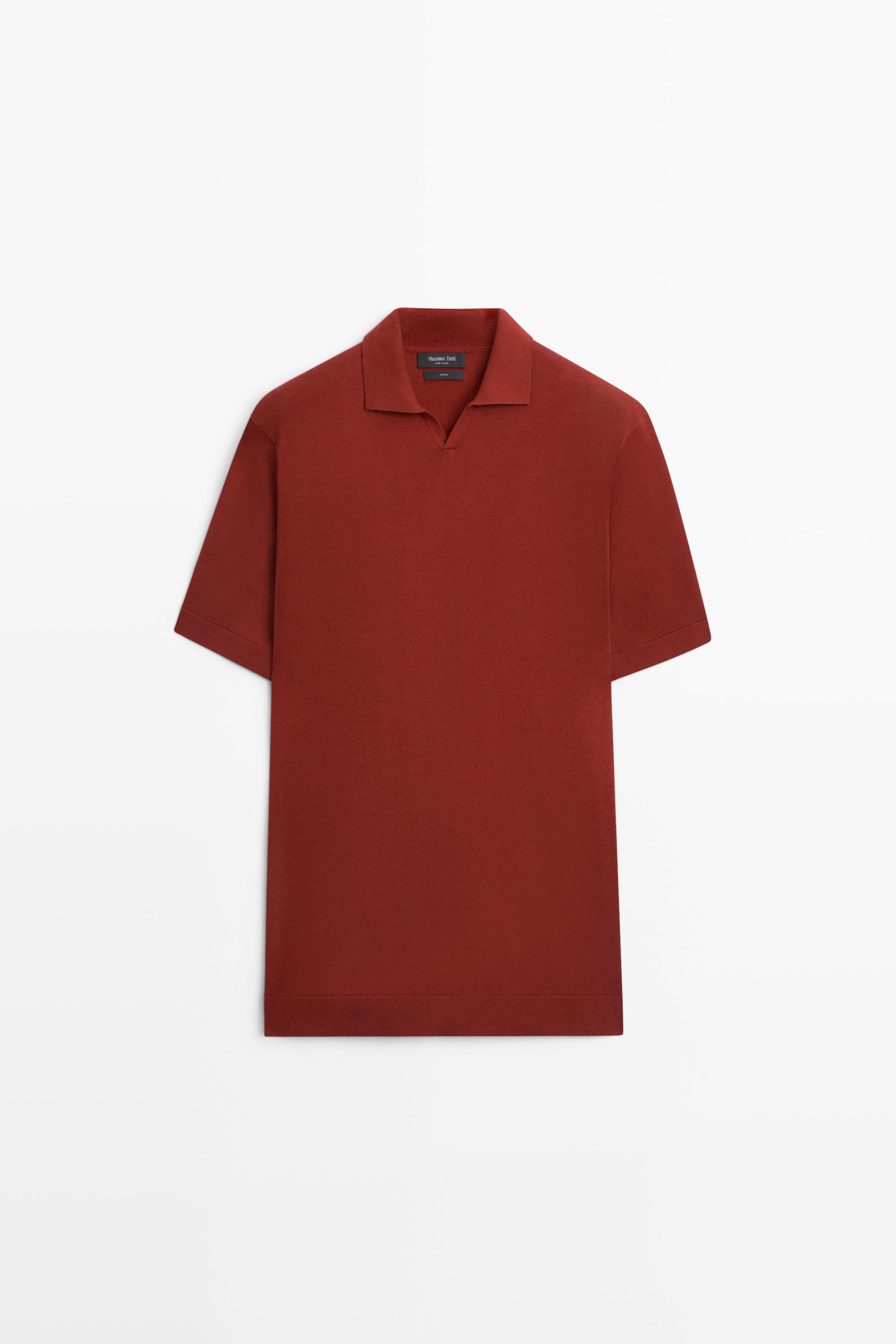 100% cotton V-neck knit polo