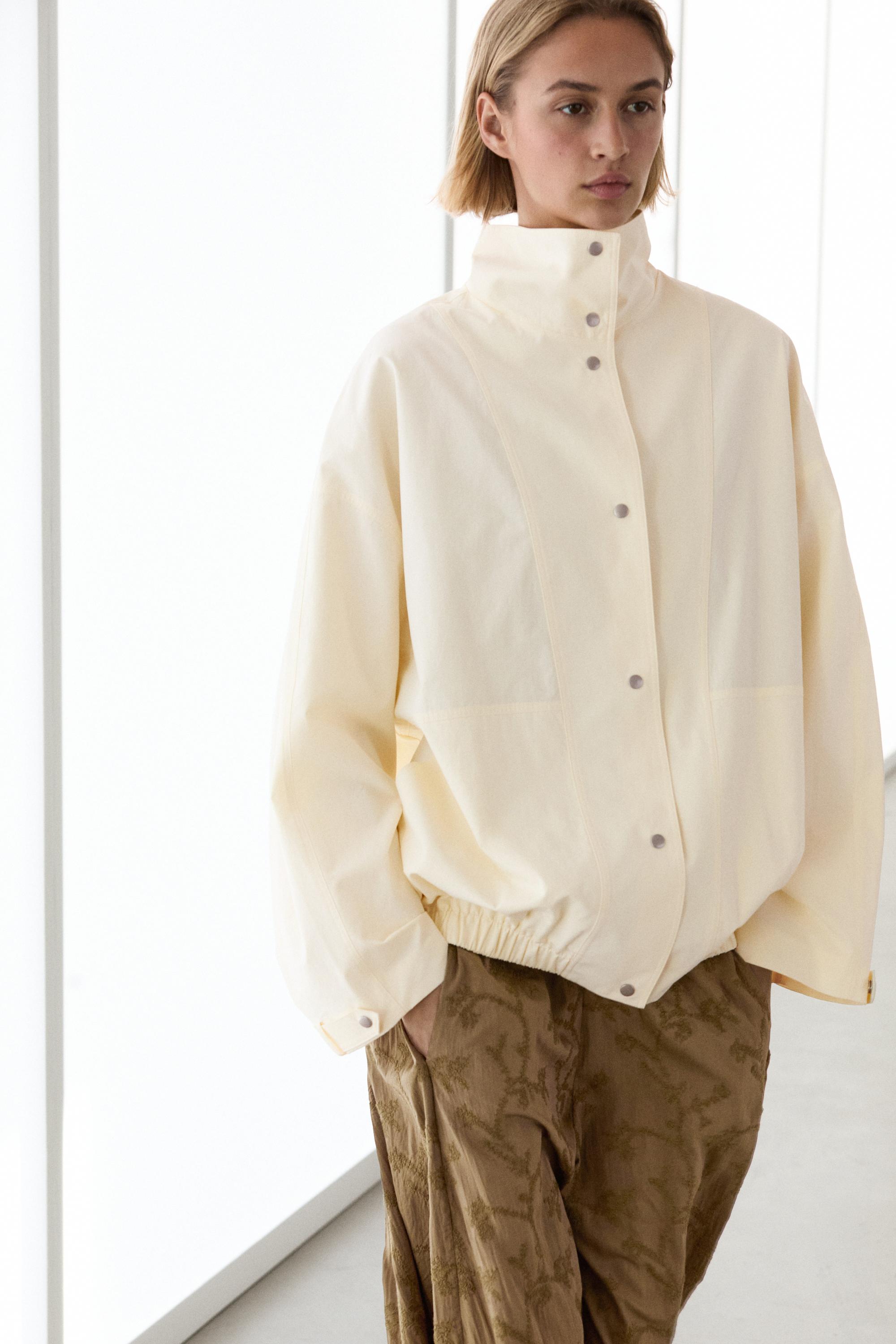 Oversize bomber jacket with snap buttons