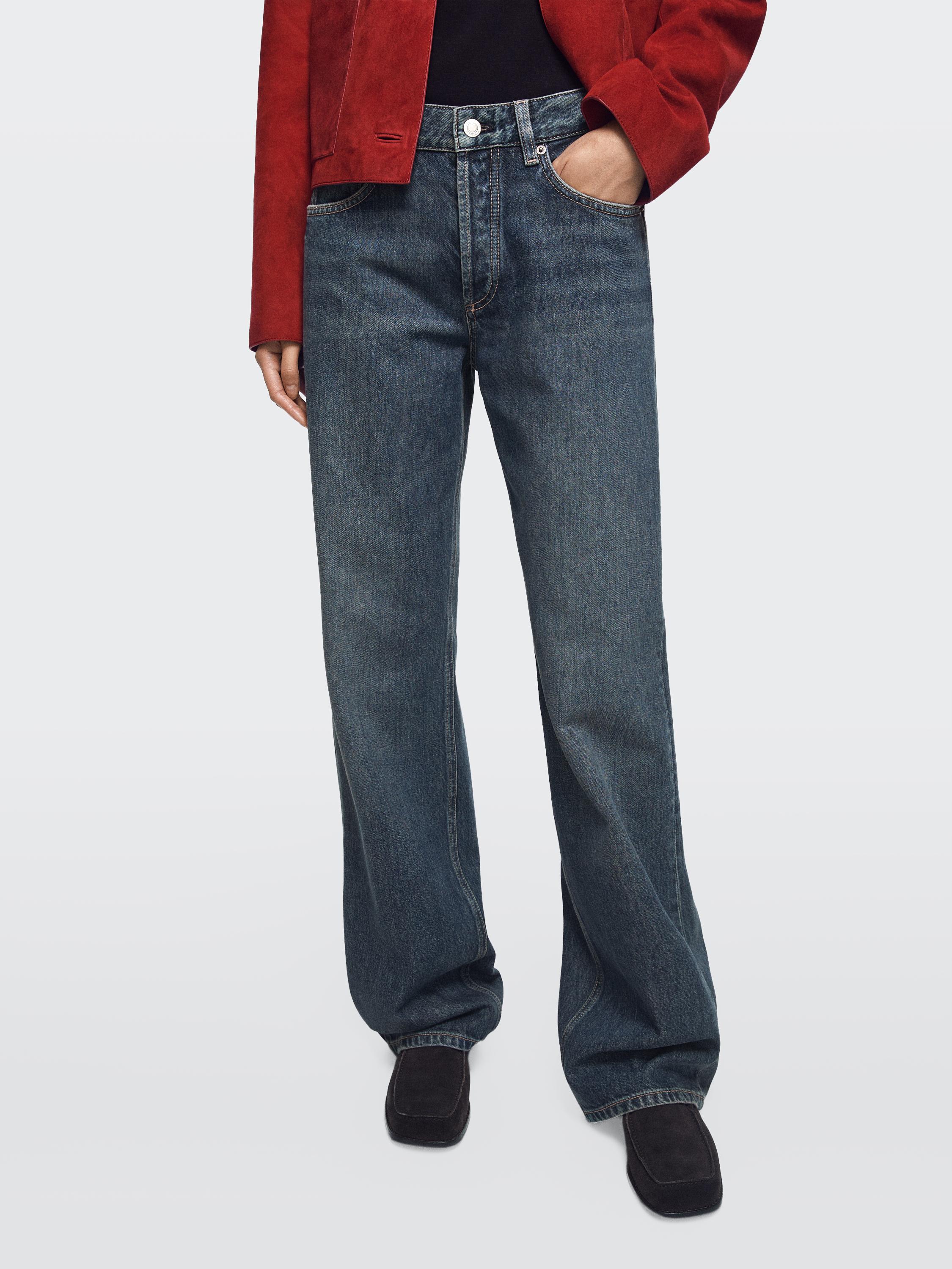 Mid-rise wide-leg jeans