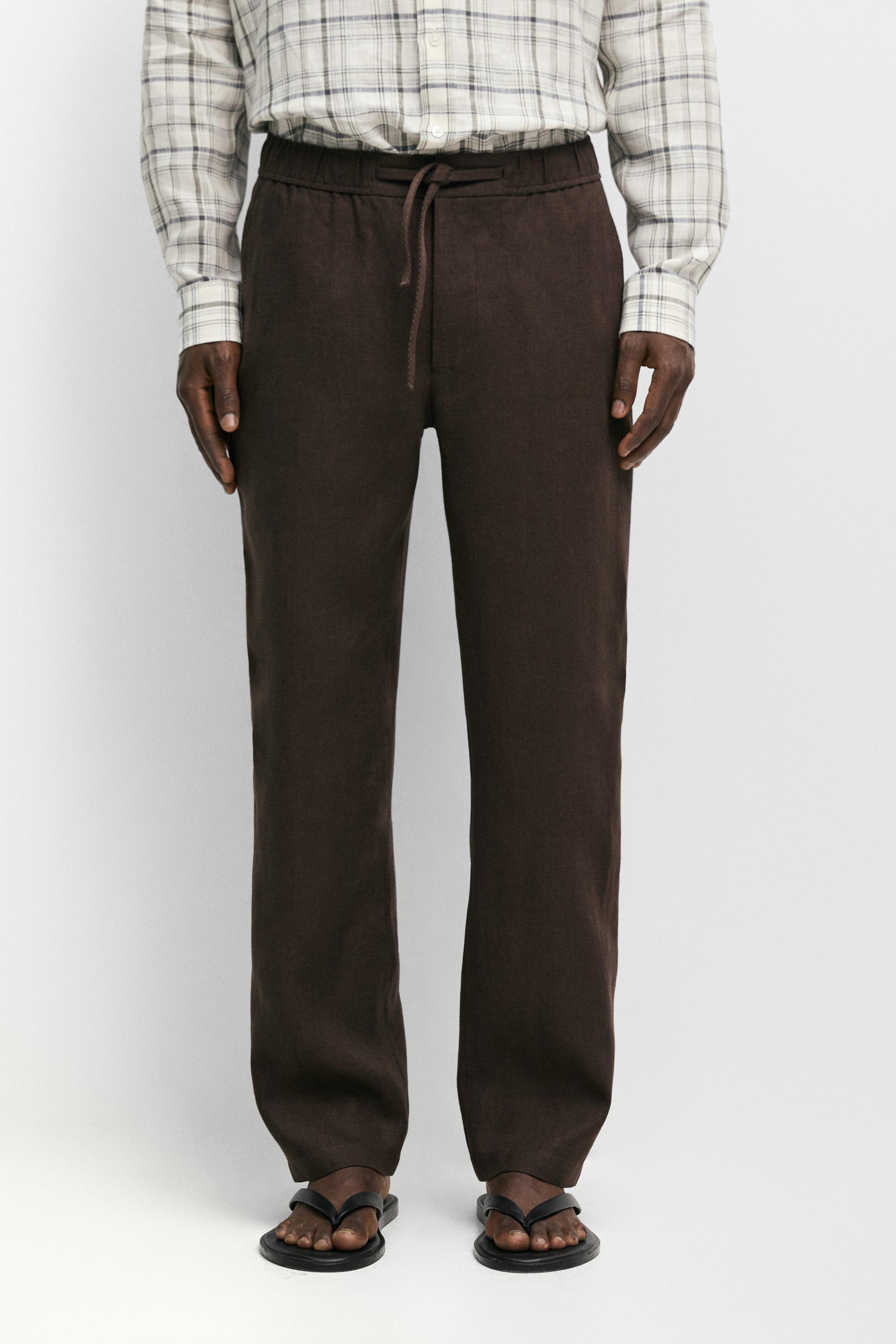 Linen jogger fit pants