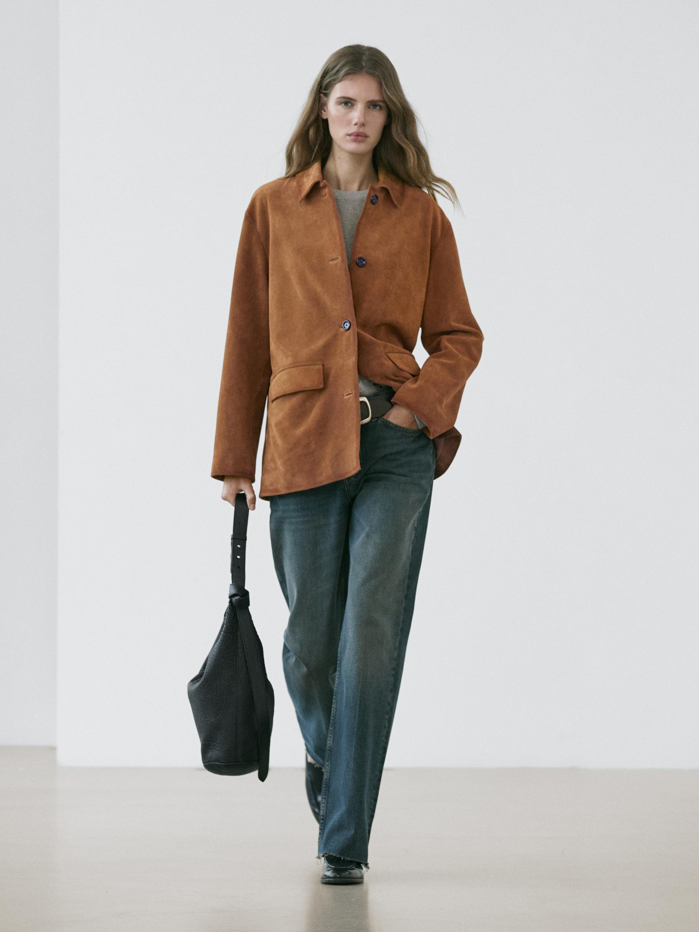Suede leather jacket