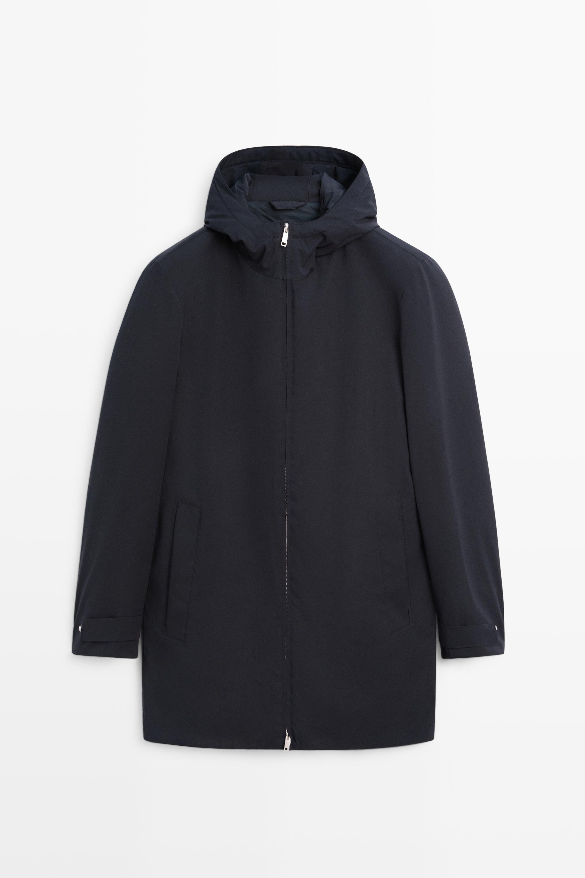 Long quilted hooded parka