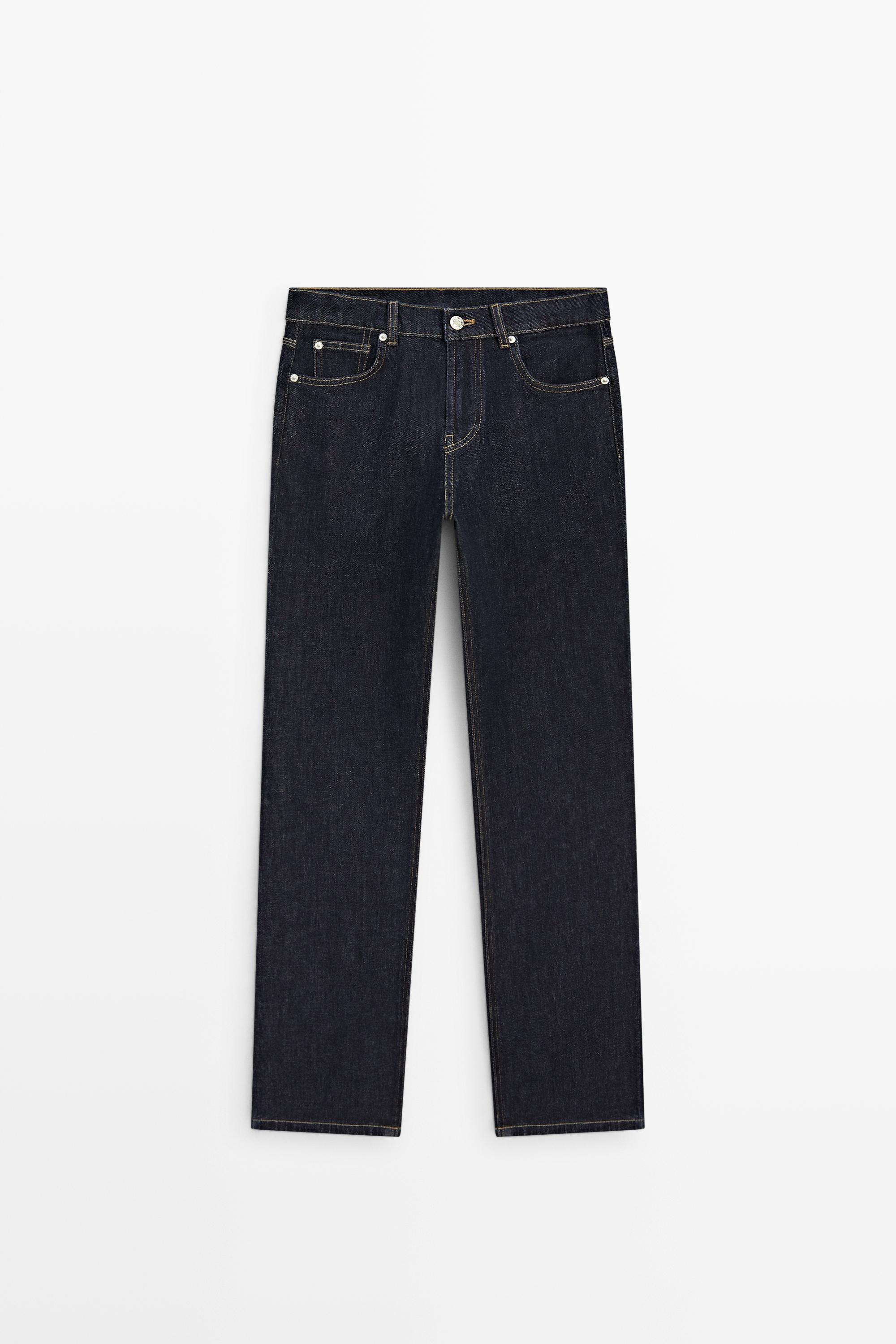 Mid-waist straight-leg jeans