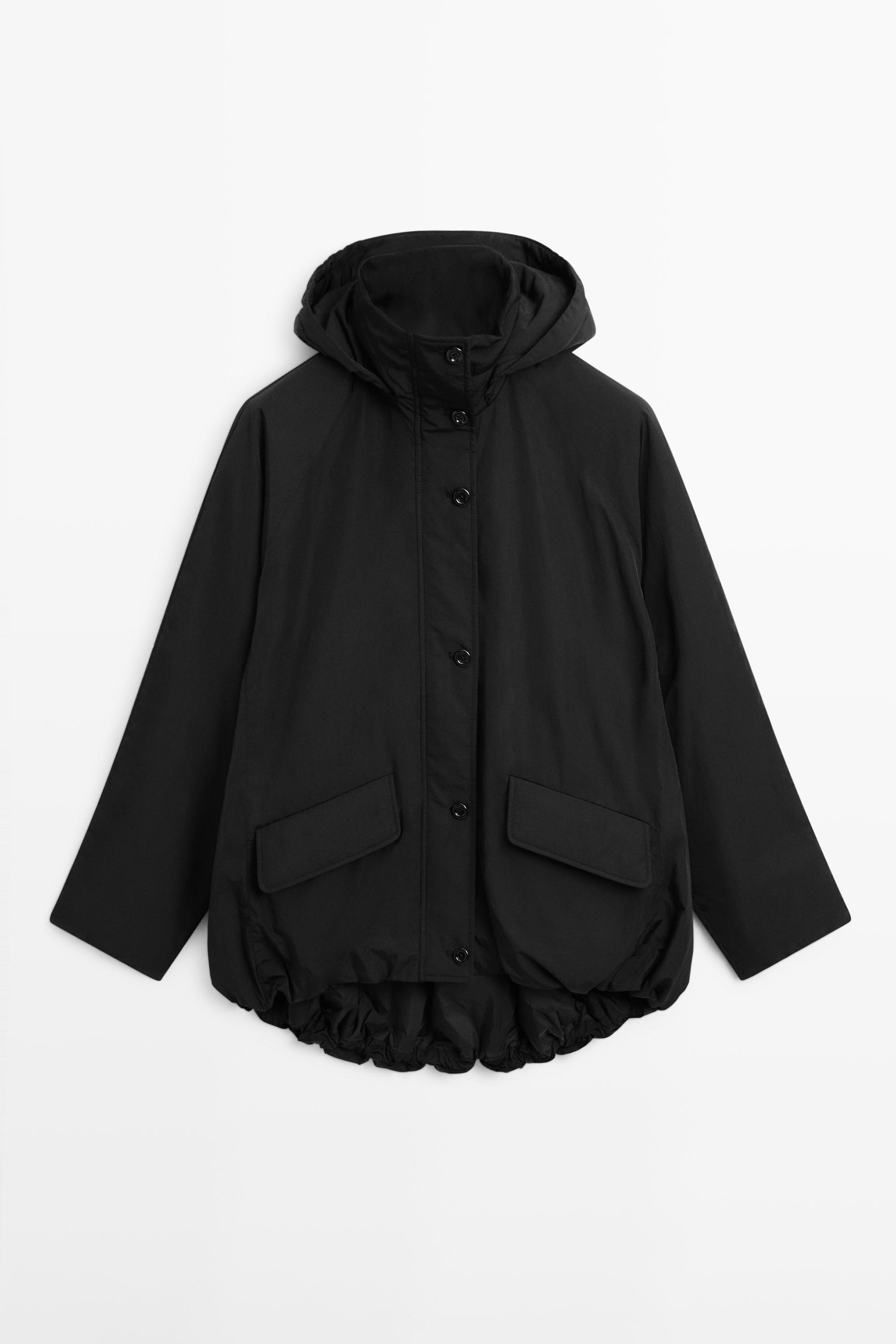 Long technical fabric parka