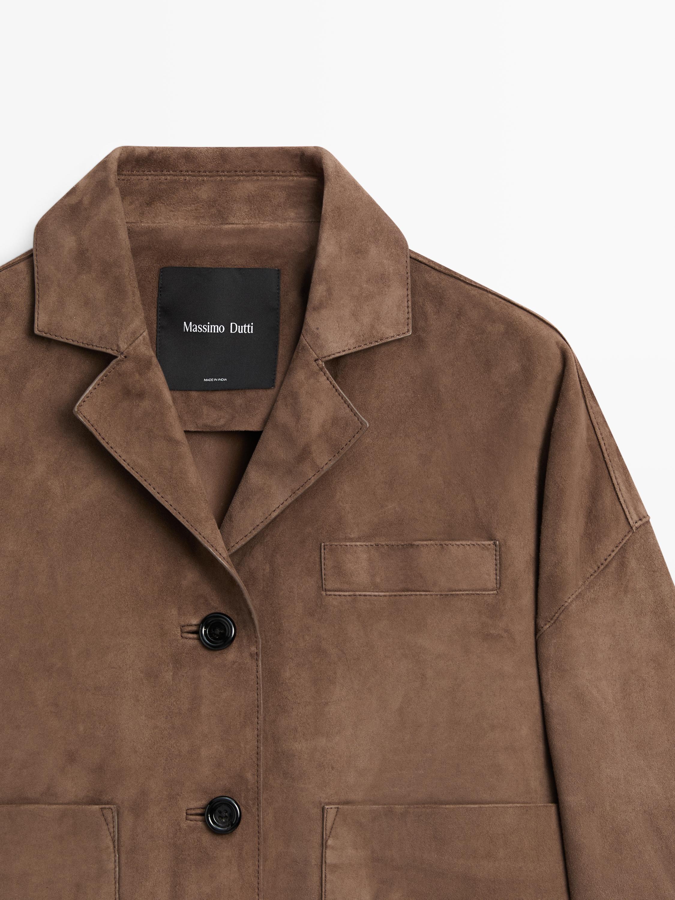 Flowing suede leather jacket