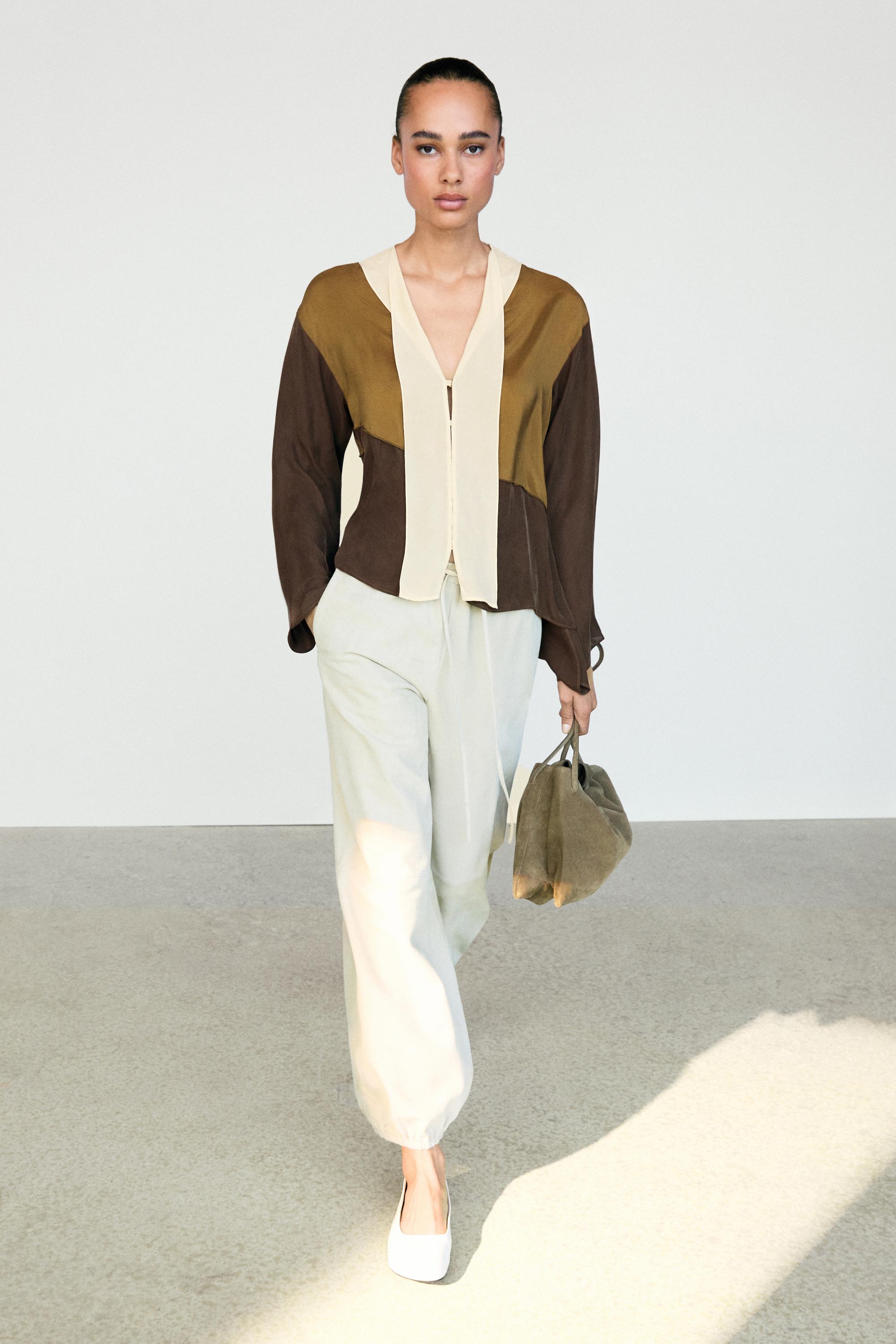 Tricolor flowing shirt