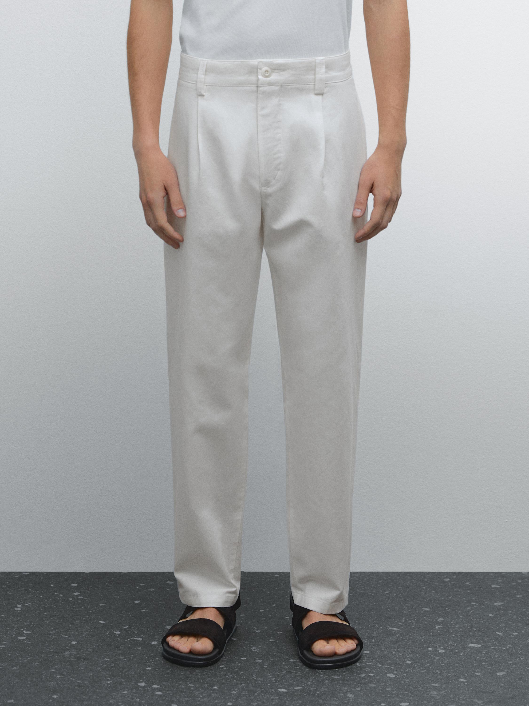 Relaxed fit 休闲版棉混纺长裤