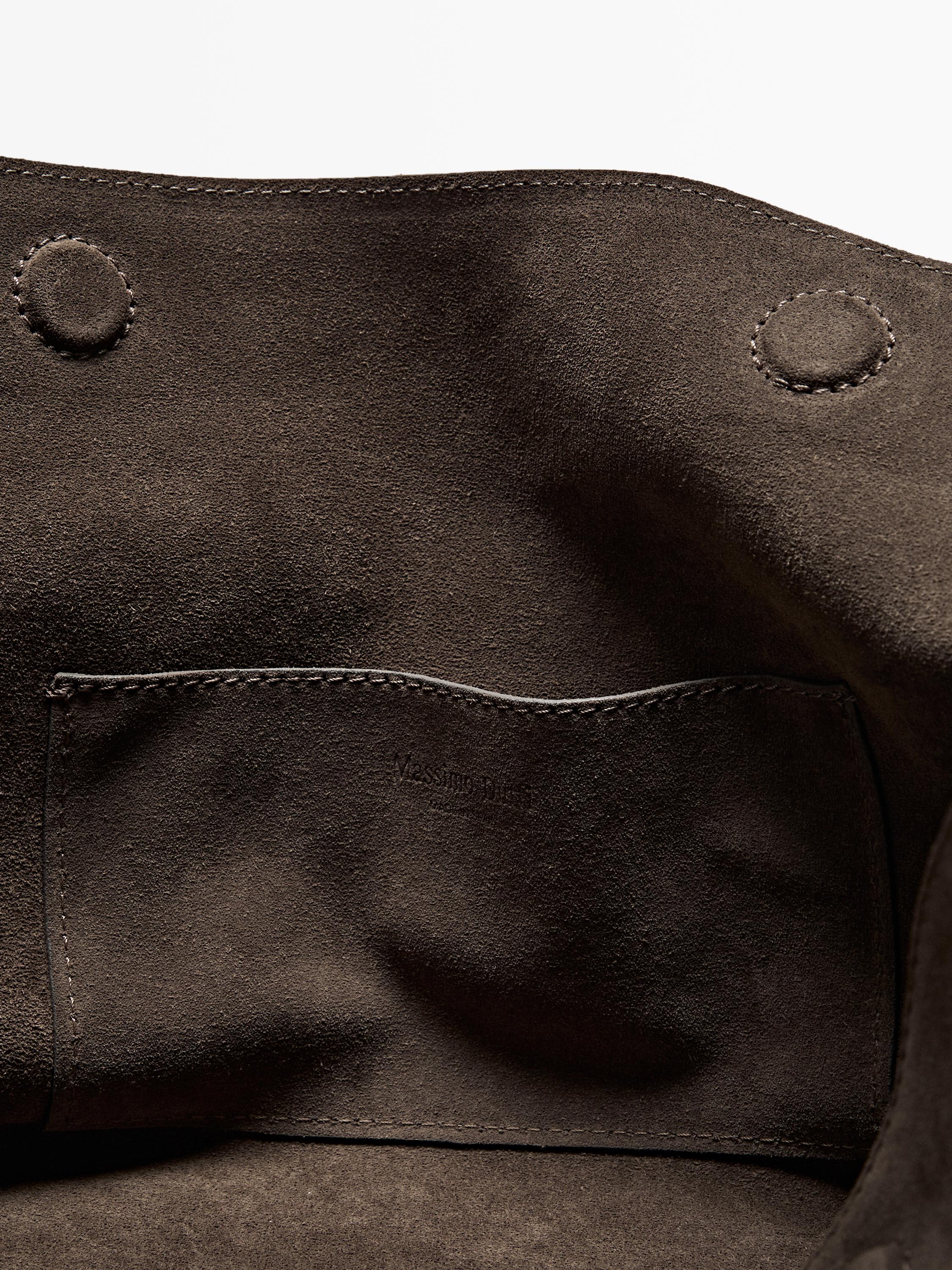 Split suede shoulder bag