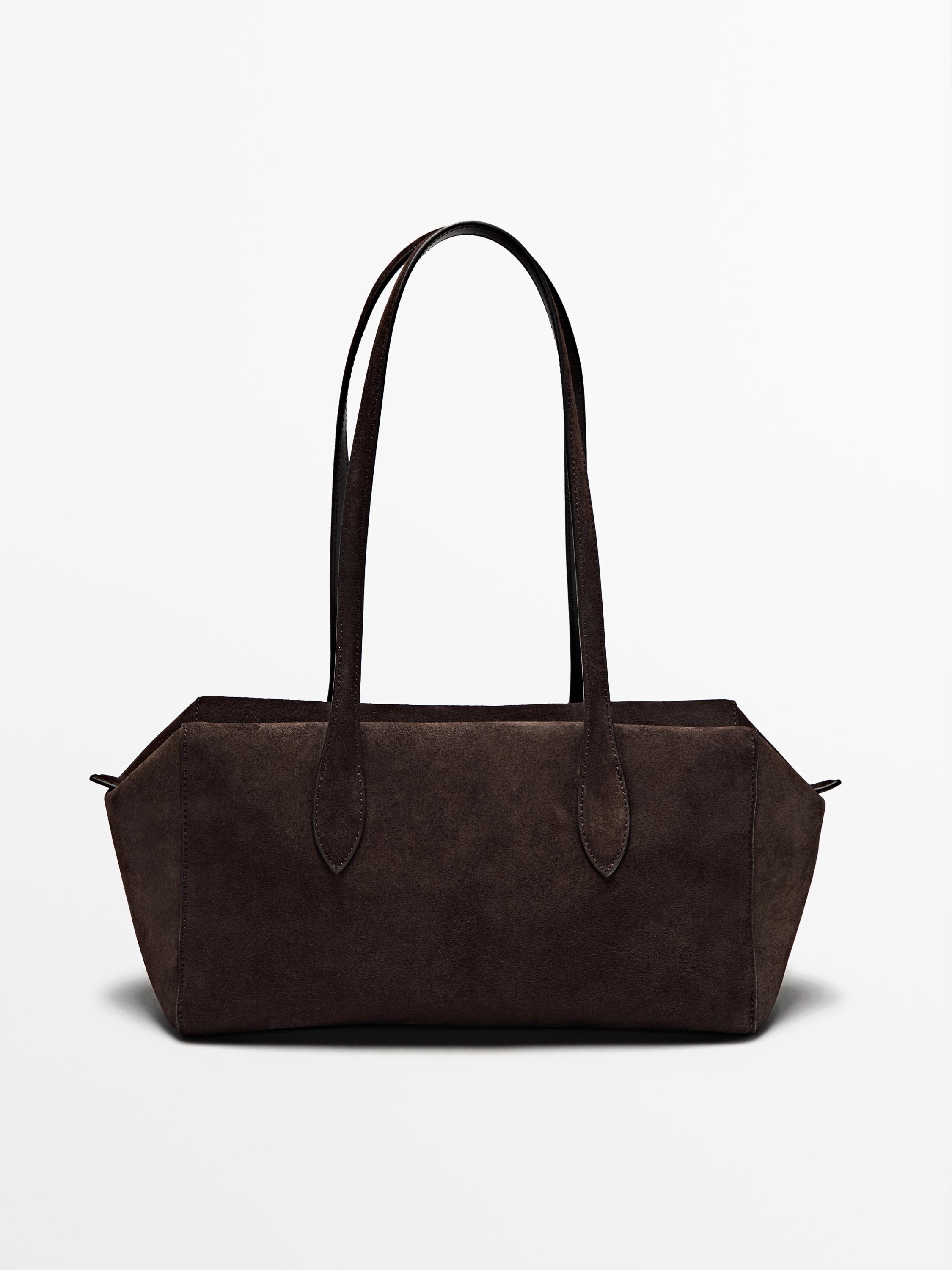 Split leather west satchel bag