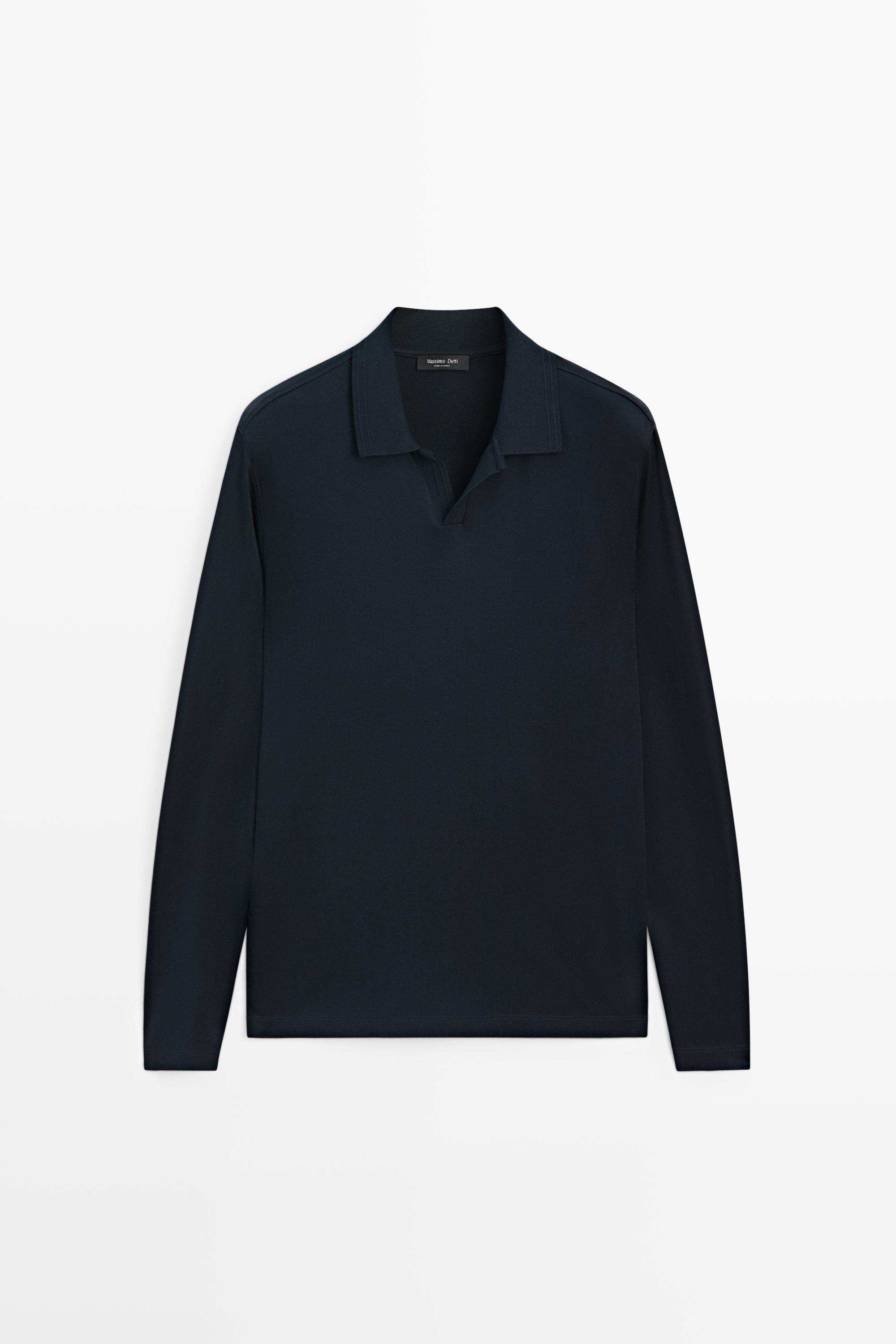 100% 纯棉长袖 Polo 衫