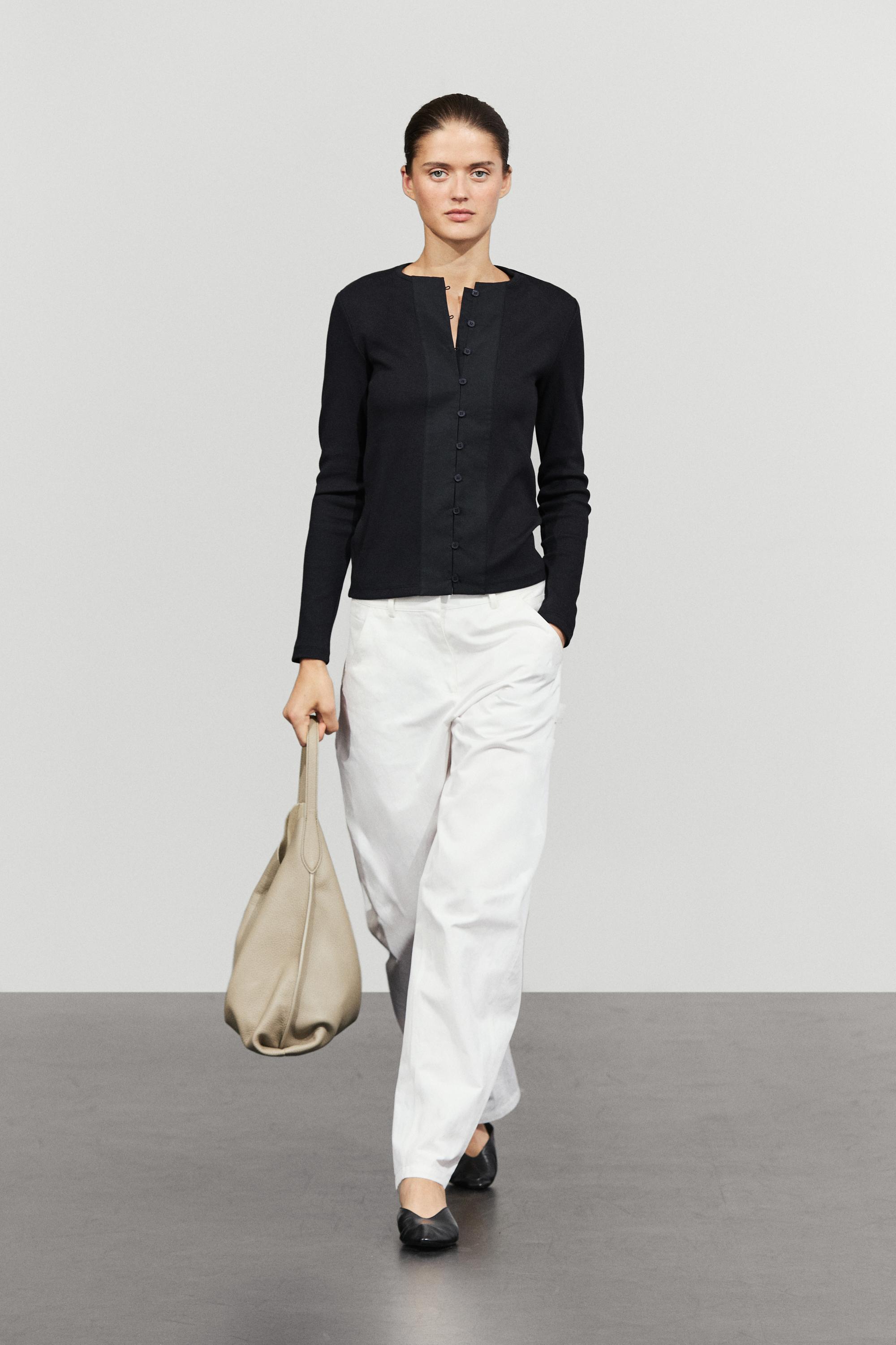 Cotton blend henley T-shirt with button detail