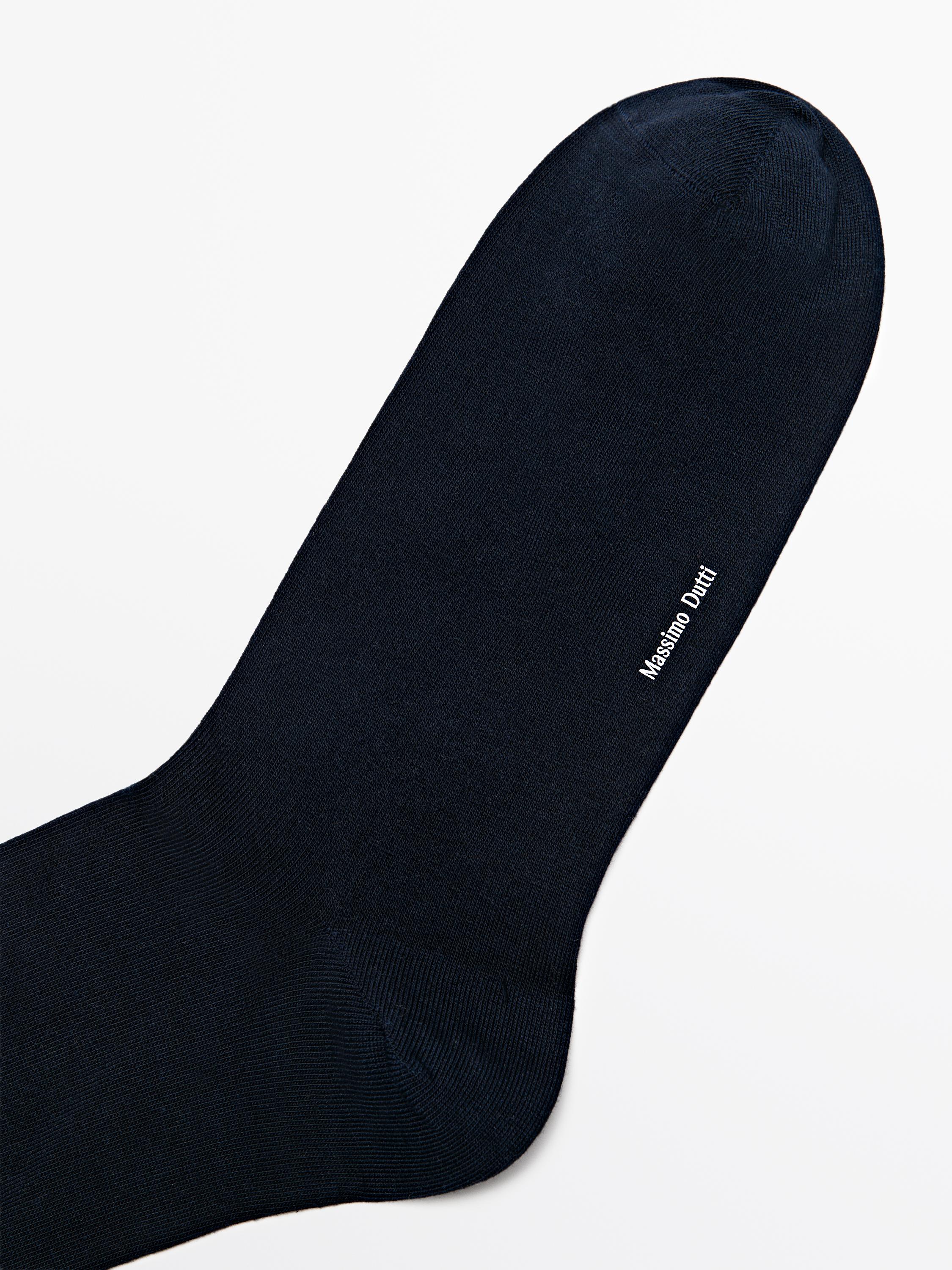 Plain knit cotton blend socks
