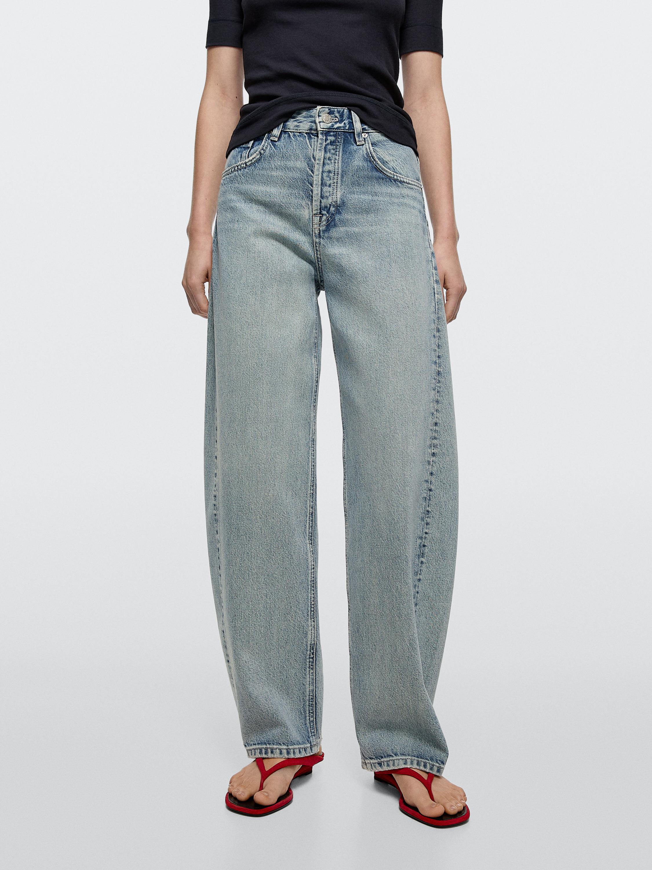 Mid-rise balloon fit jeans