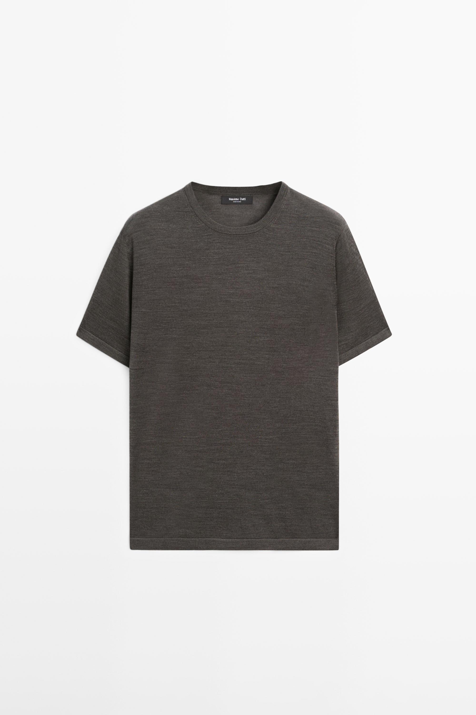Wool blend knit T-shirt
