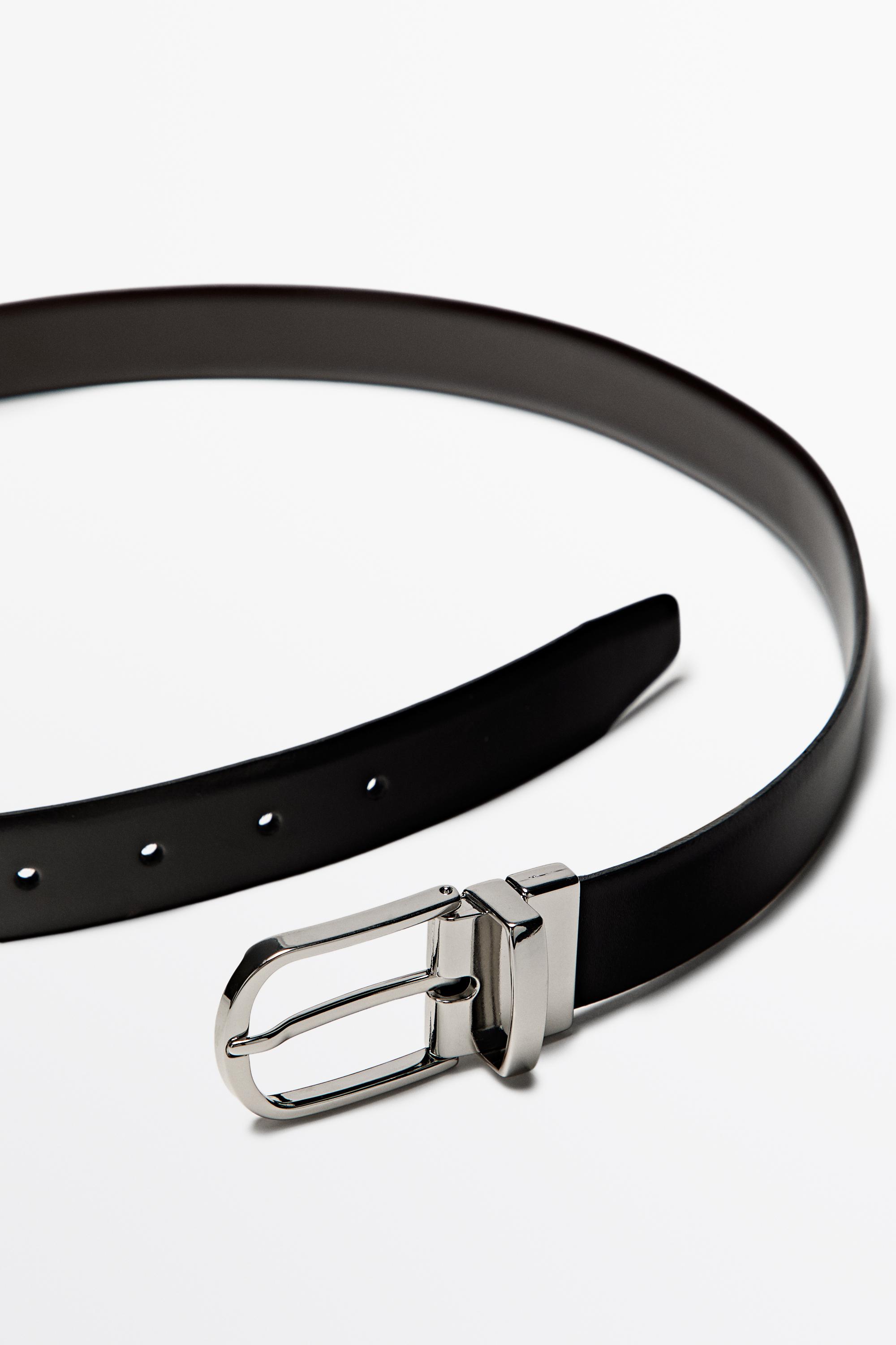 Reversible nappa leather belt