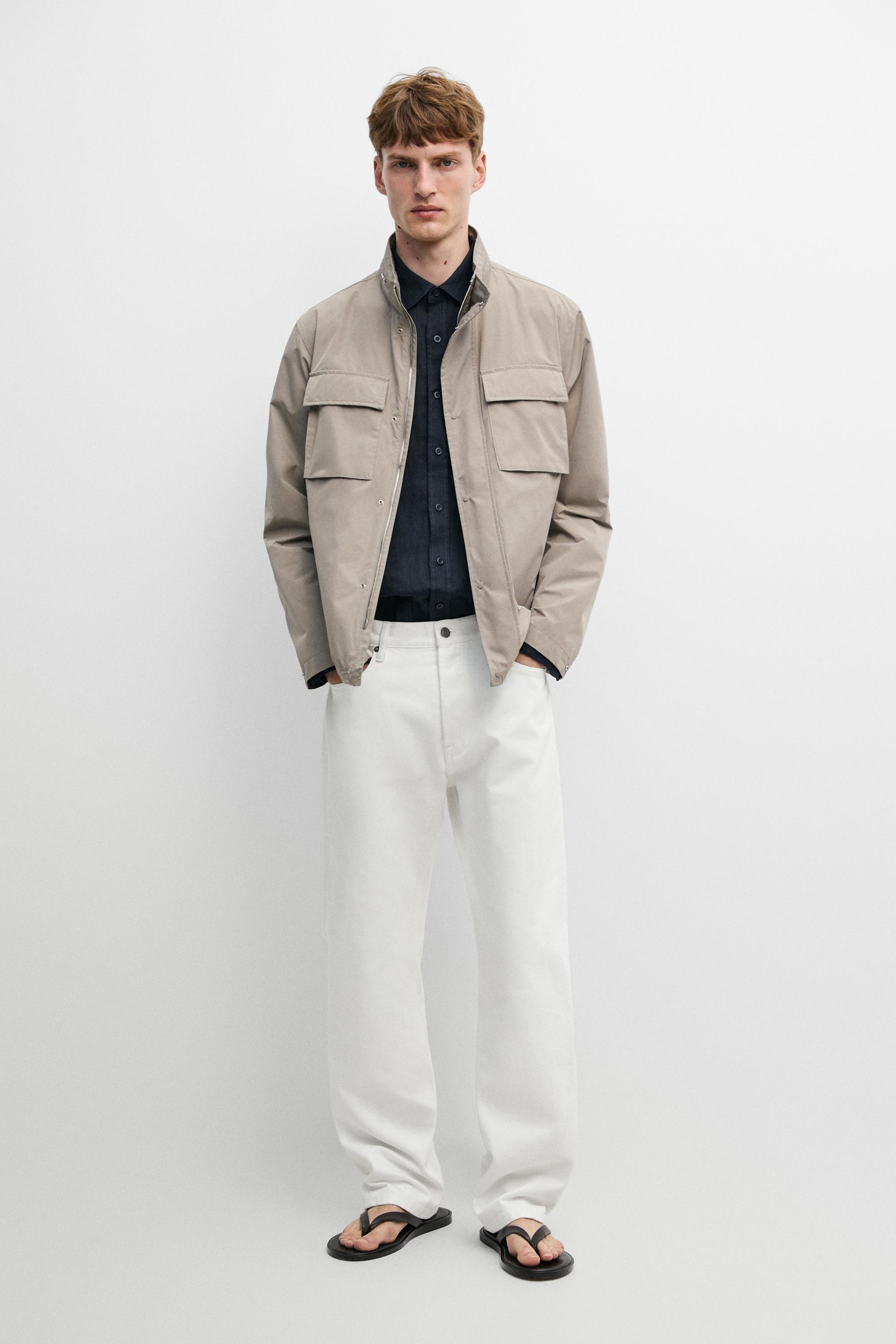 Technical fabric jacket with pocket details