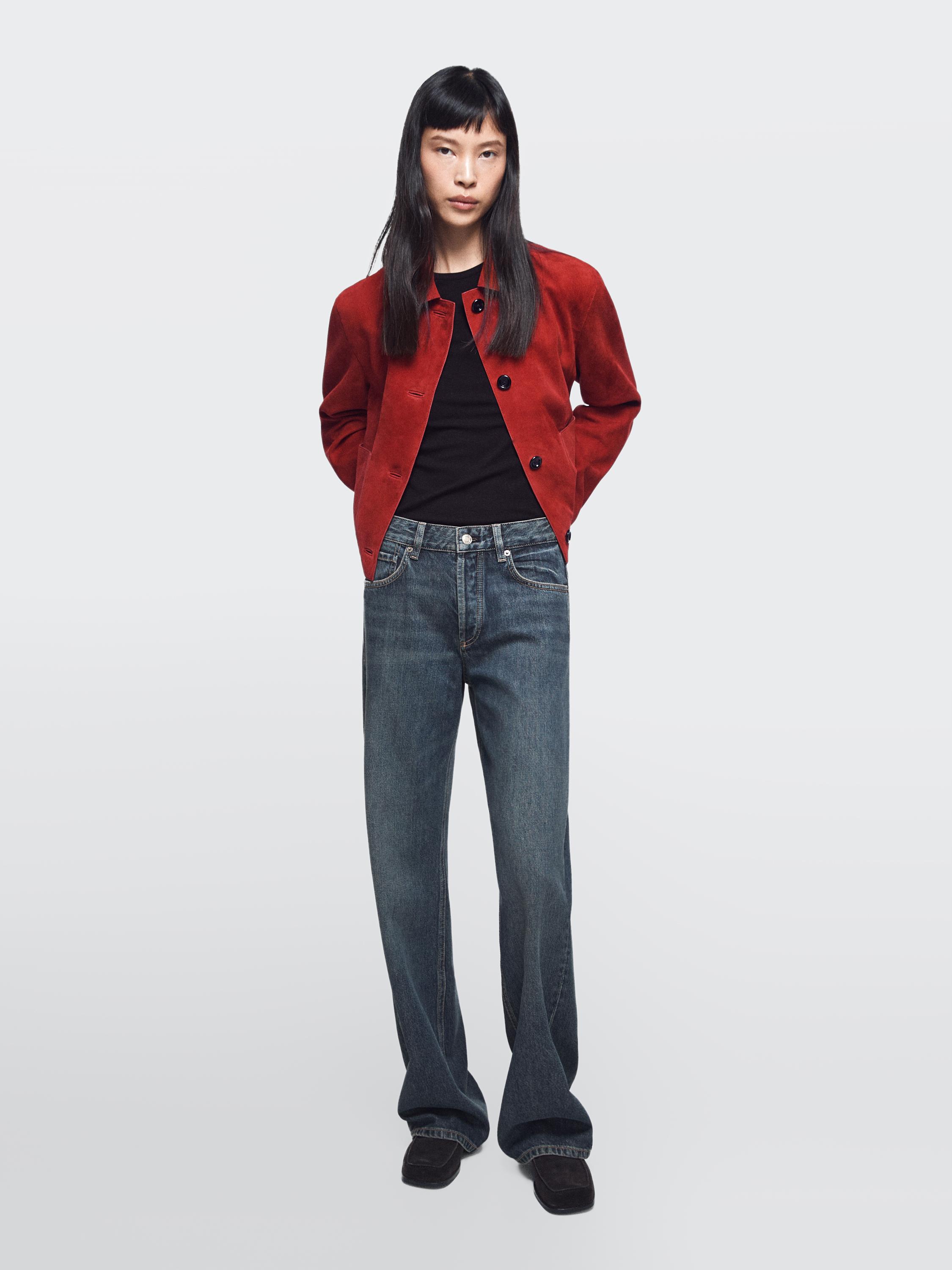 Mid-rise wide-leg jeans