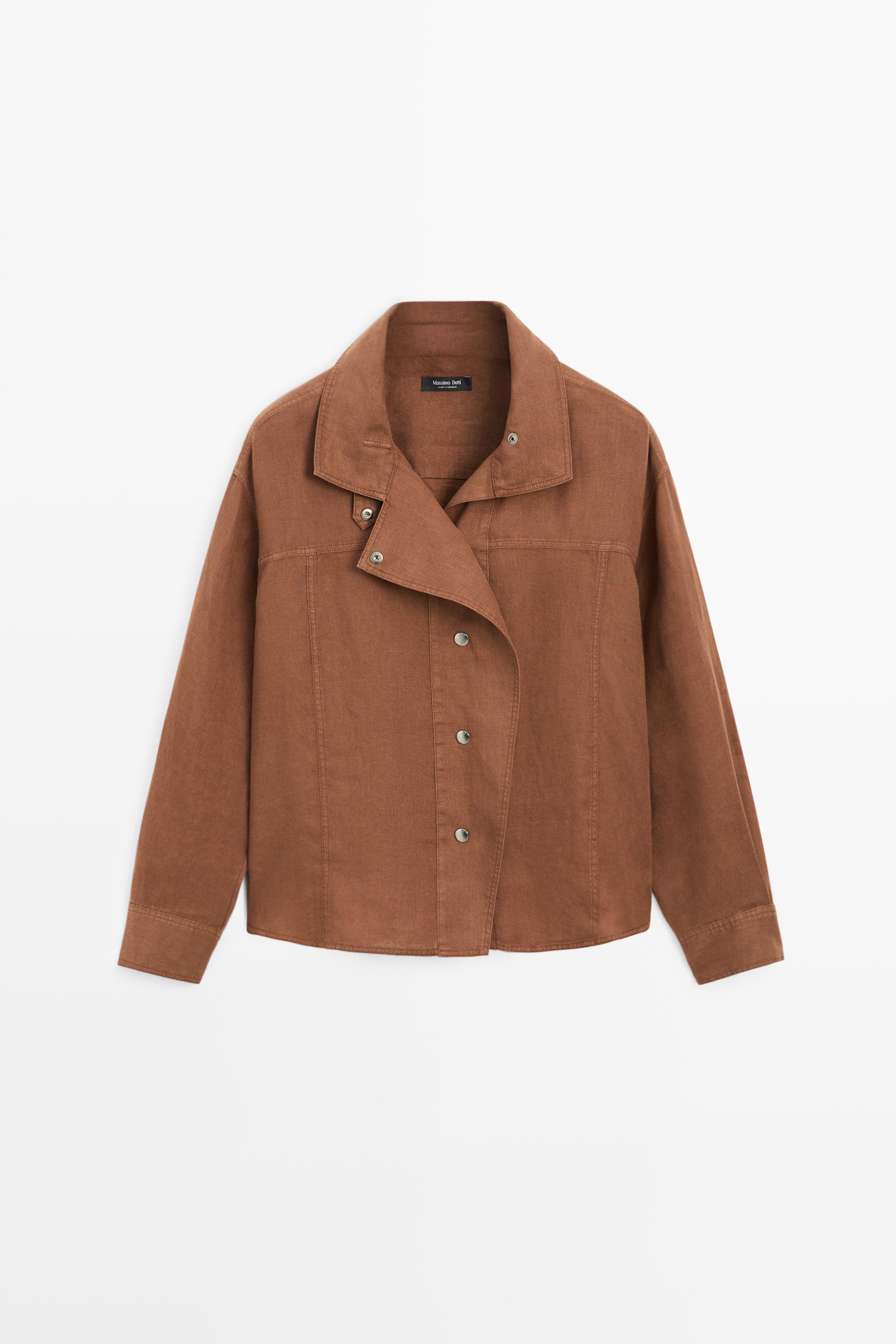 100% linen snap-button shirt