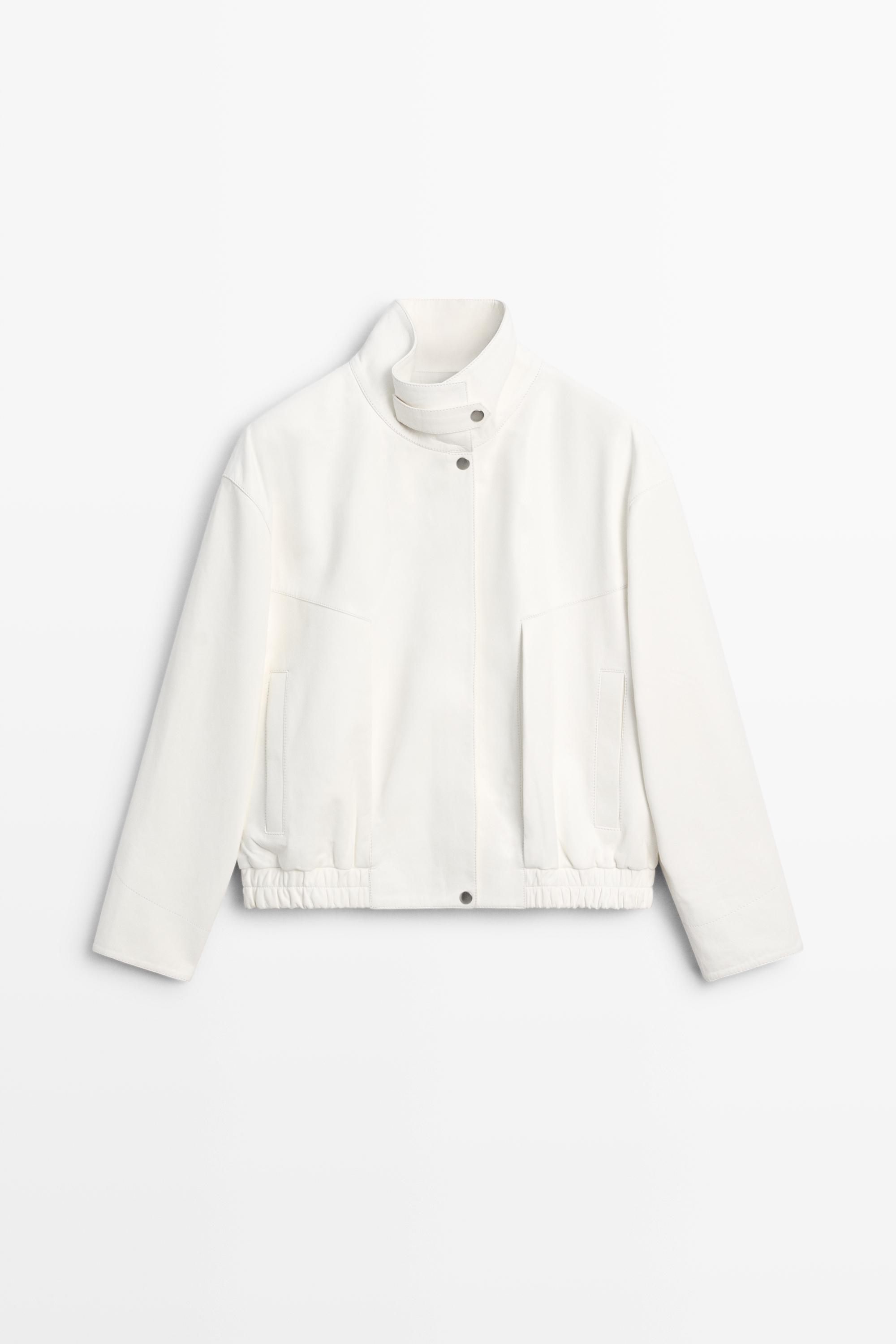 Nappa leather bomber jacket