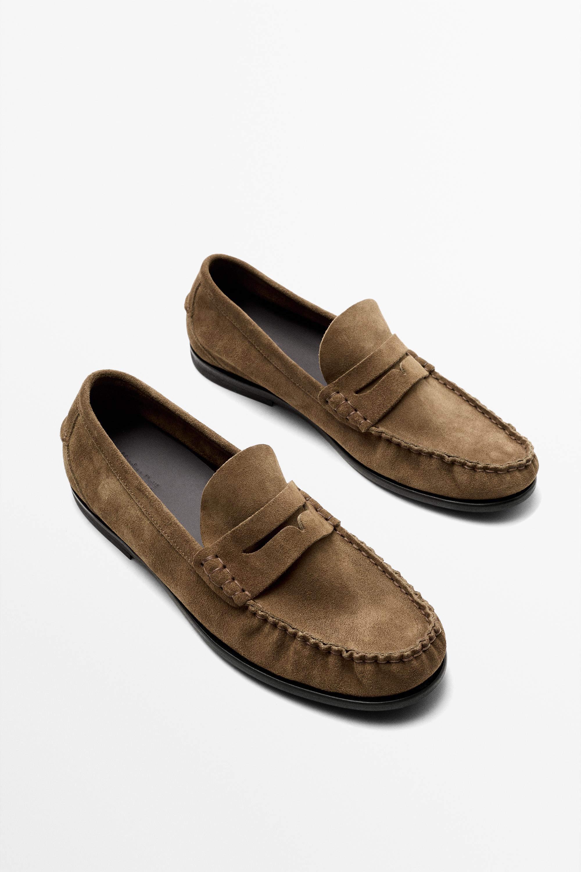 Soft leather penny loafers