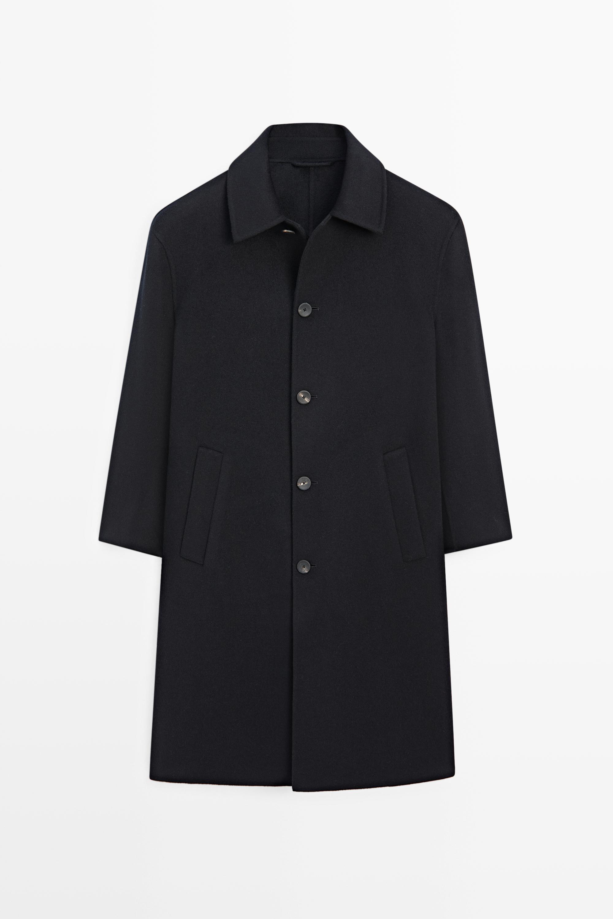 Double-faced wool long coat