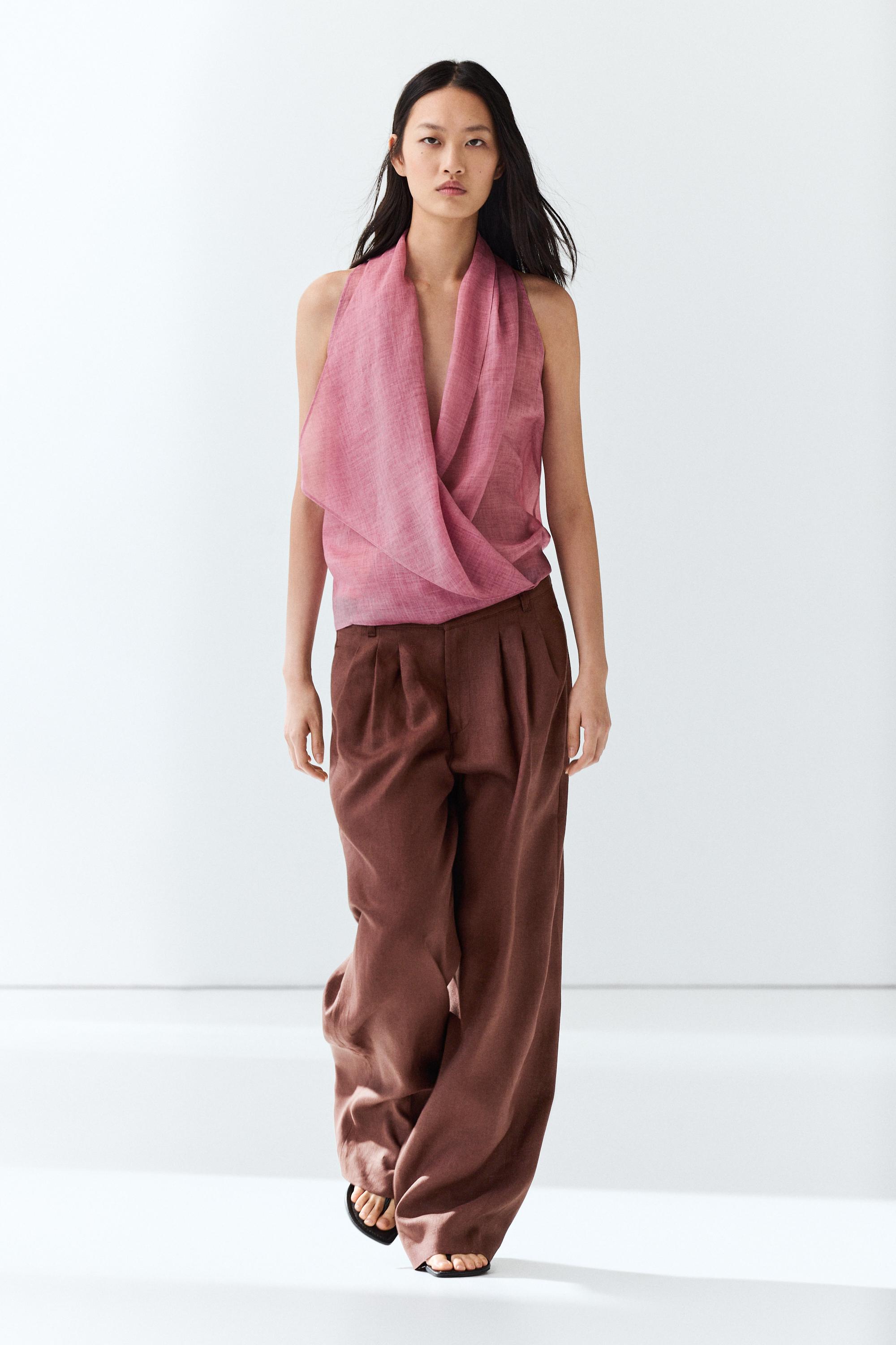Draped crossover top