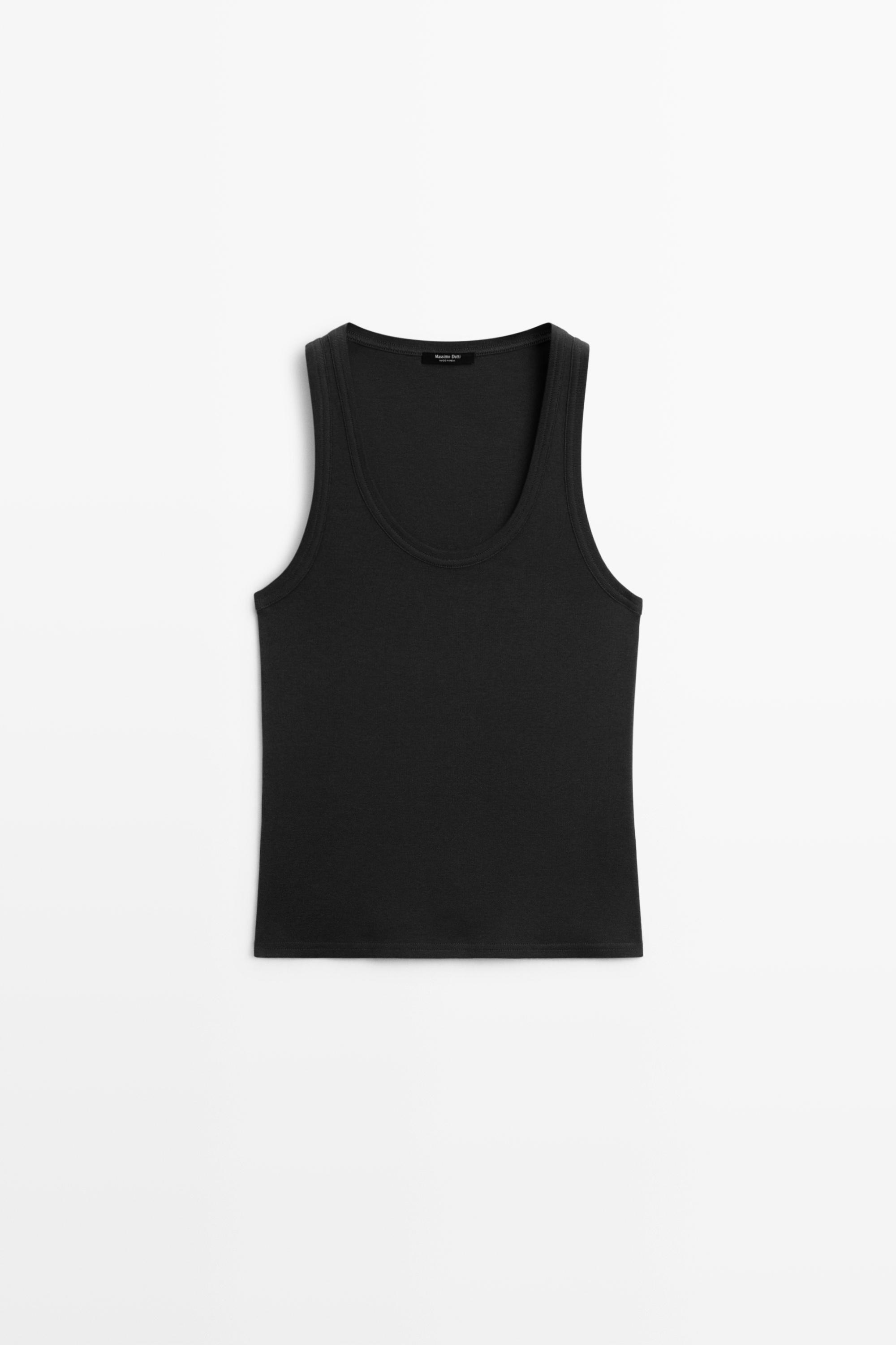 Sleeveless 100% cotton T-shirt