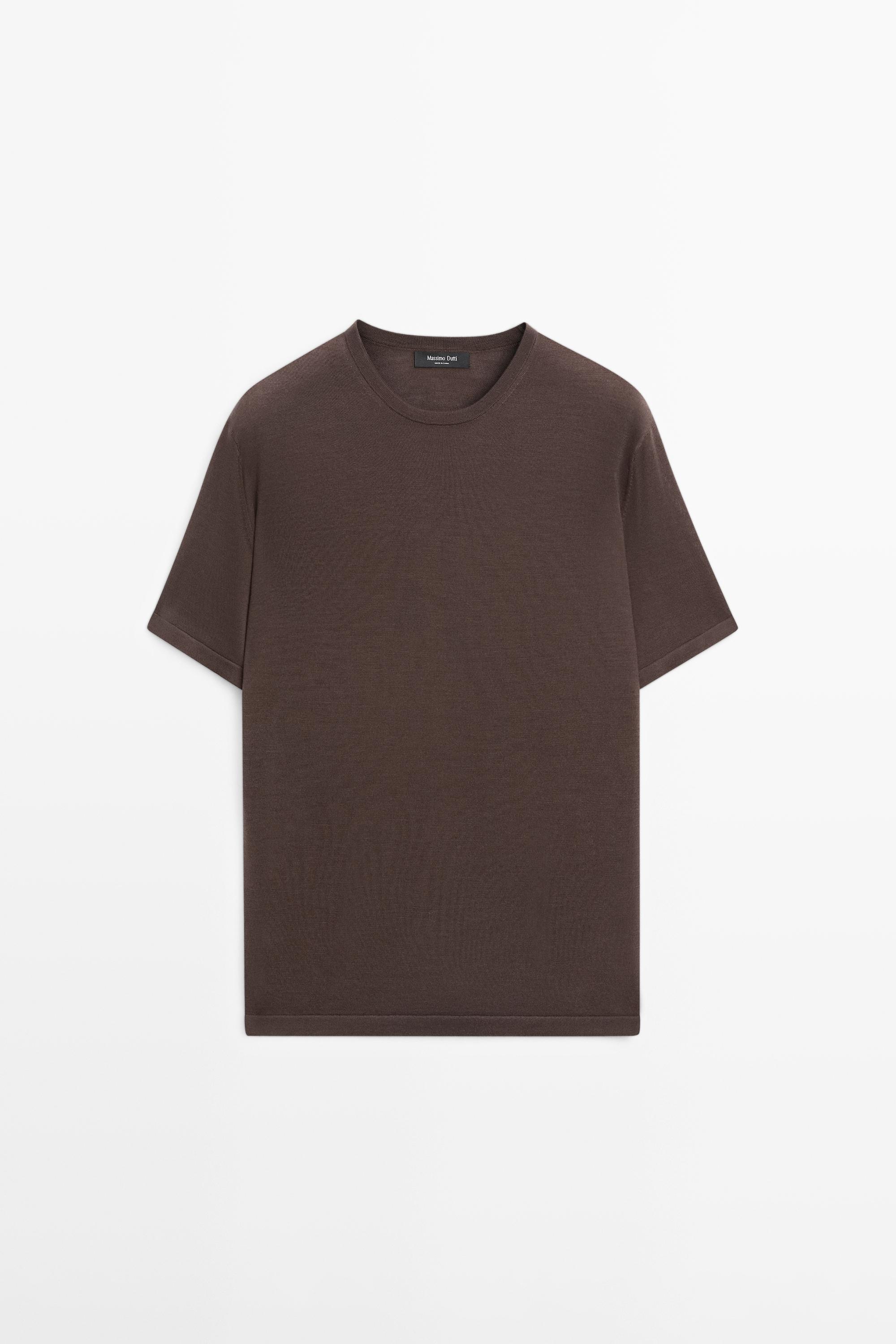 Wool blend knit T-shirt