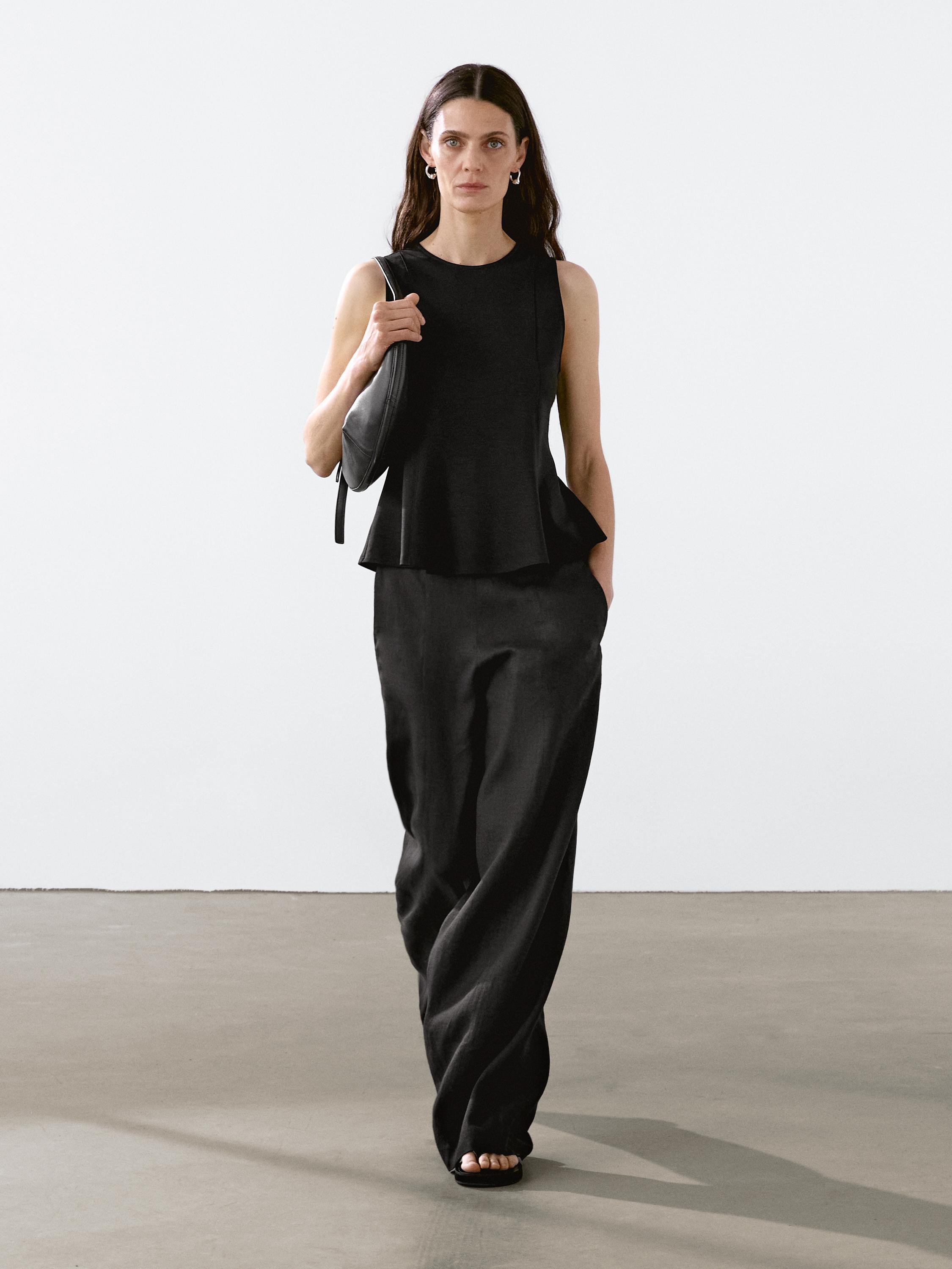 Peplum halter top