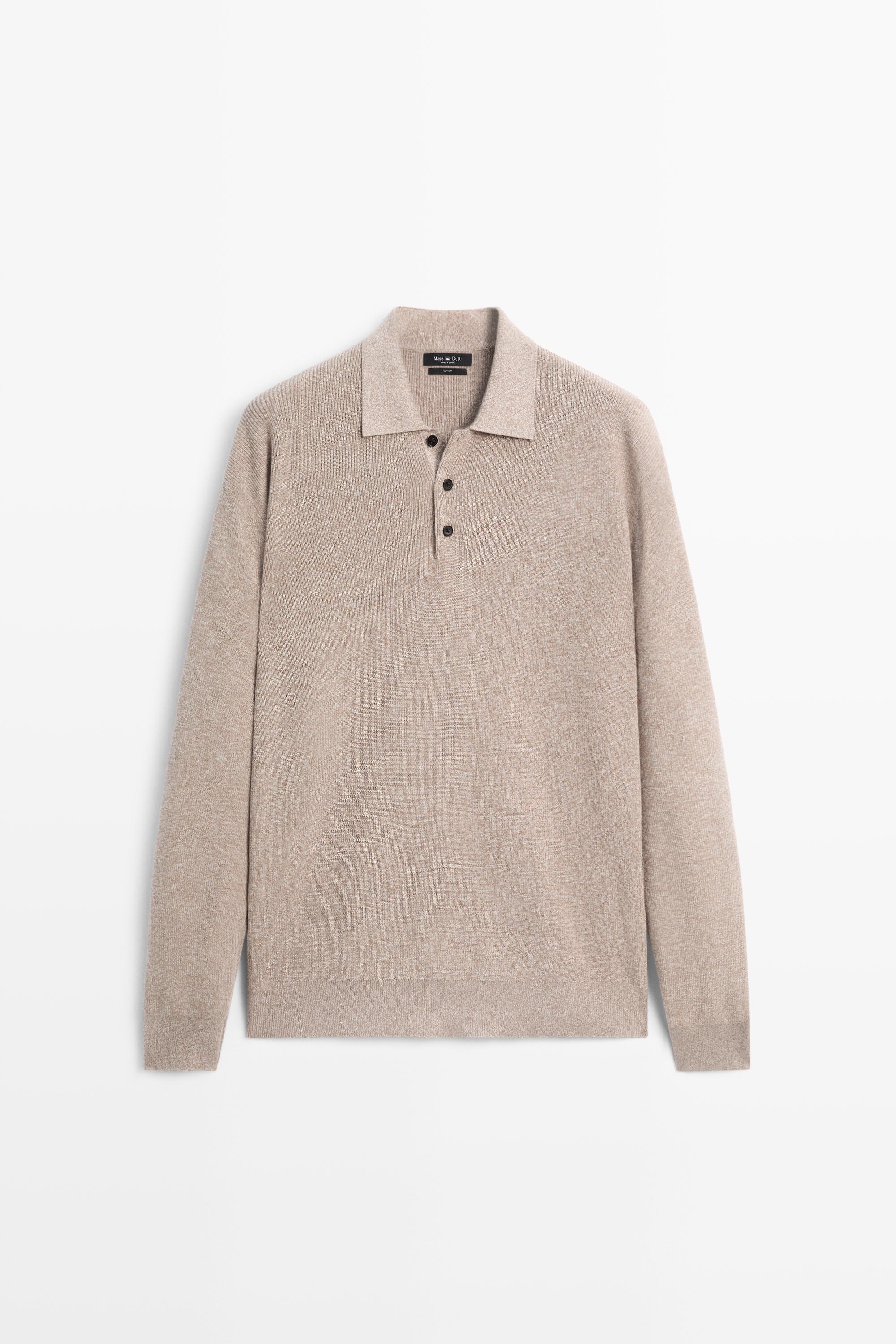 100% cotton mouliné polo sweater