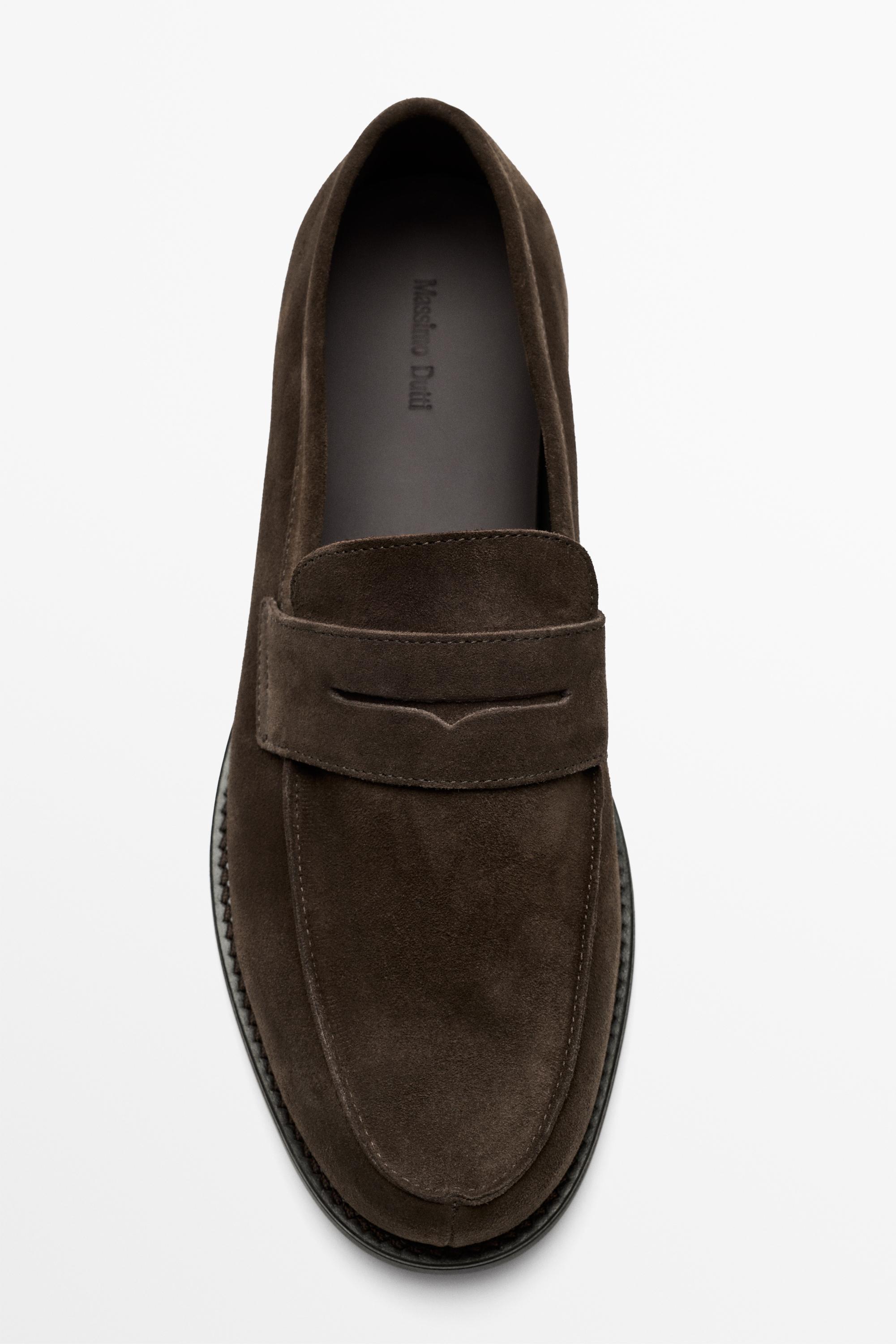 Split suede leather loafer