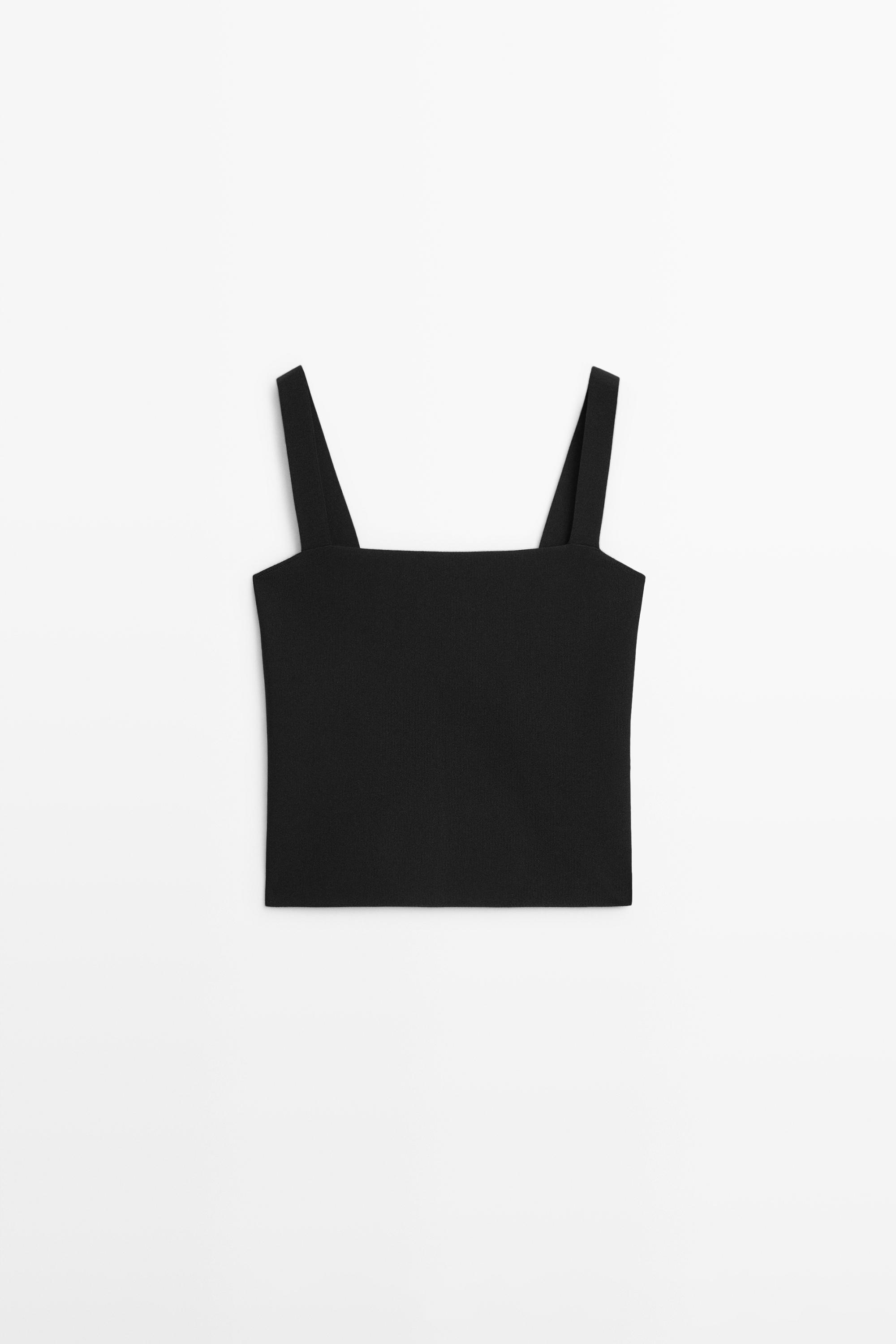 Knit top with a square neckline