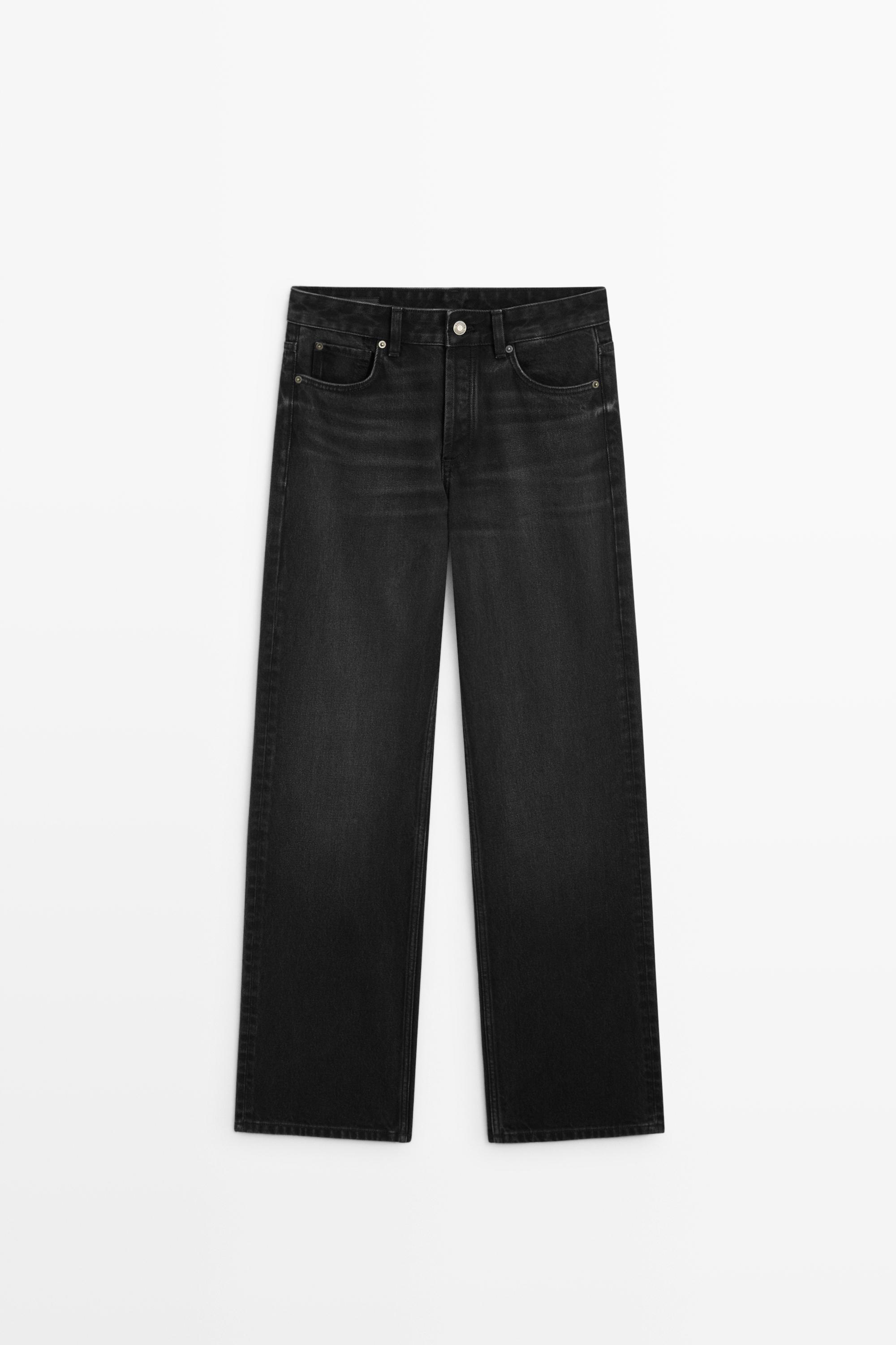 Mid-waist wide-leg jeans