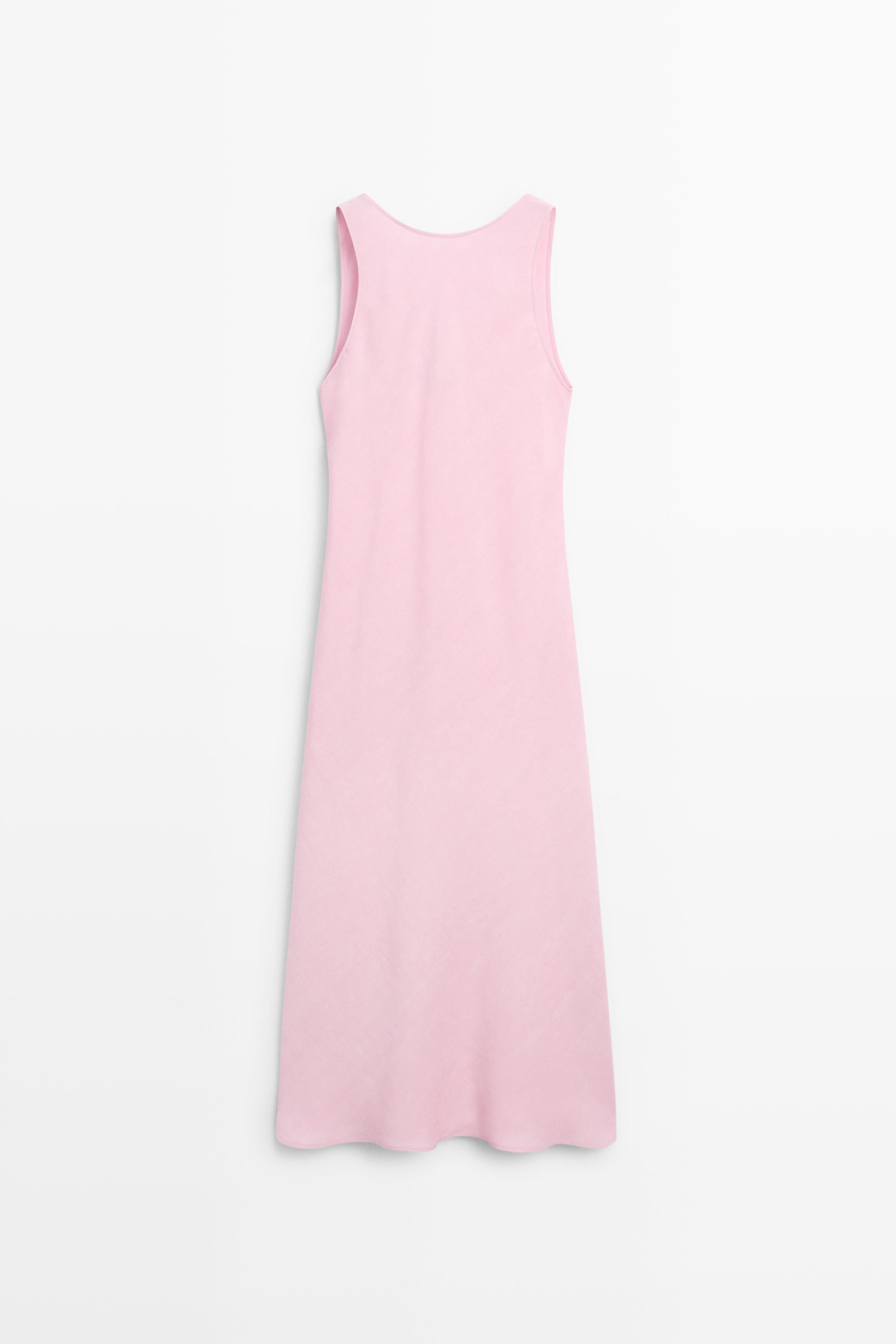 Flowing linen-blend midi dress